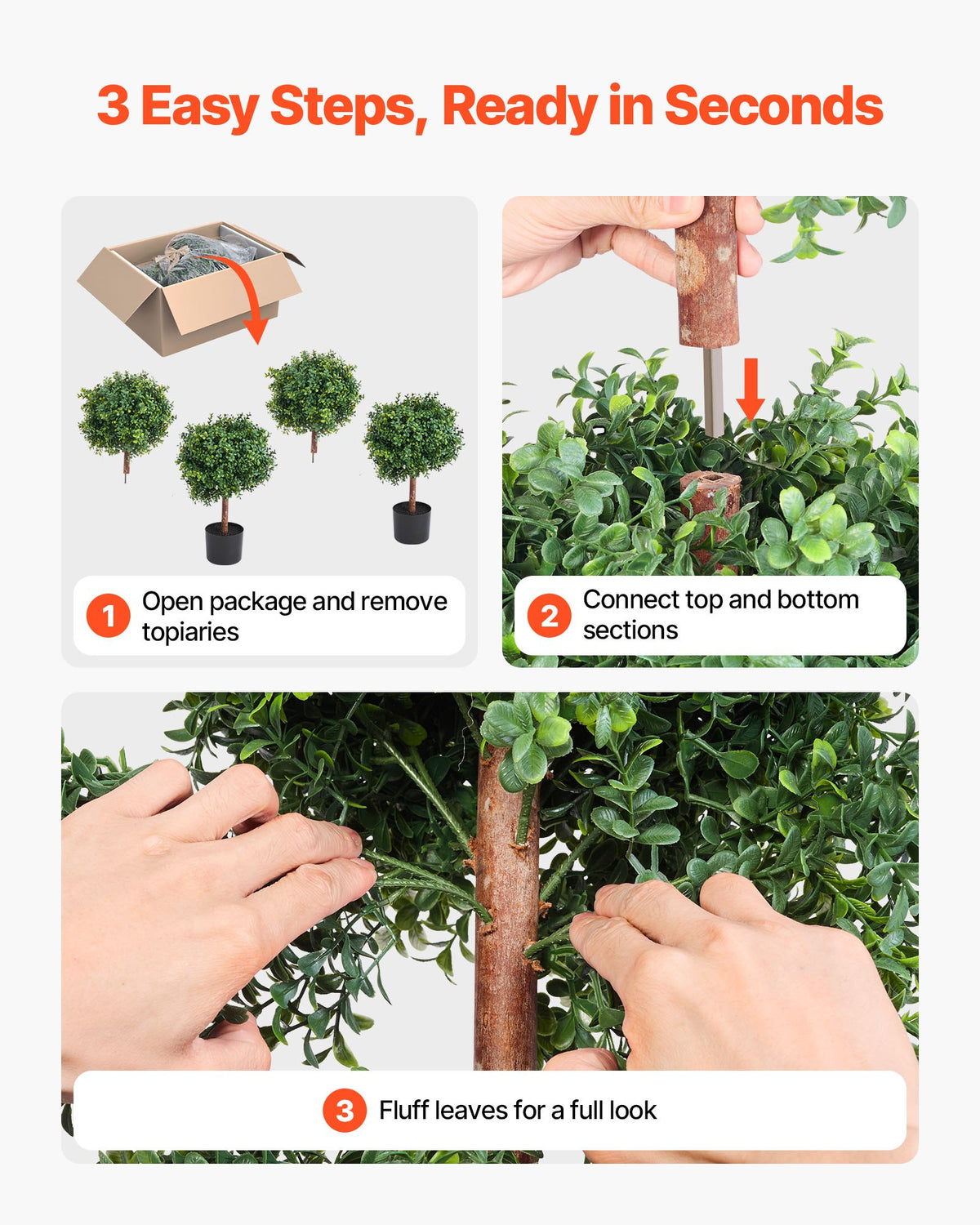 Artificial Topiary Boxwood Double Ball, 2-Pack 914mm Faux Plant Balls for Decor