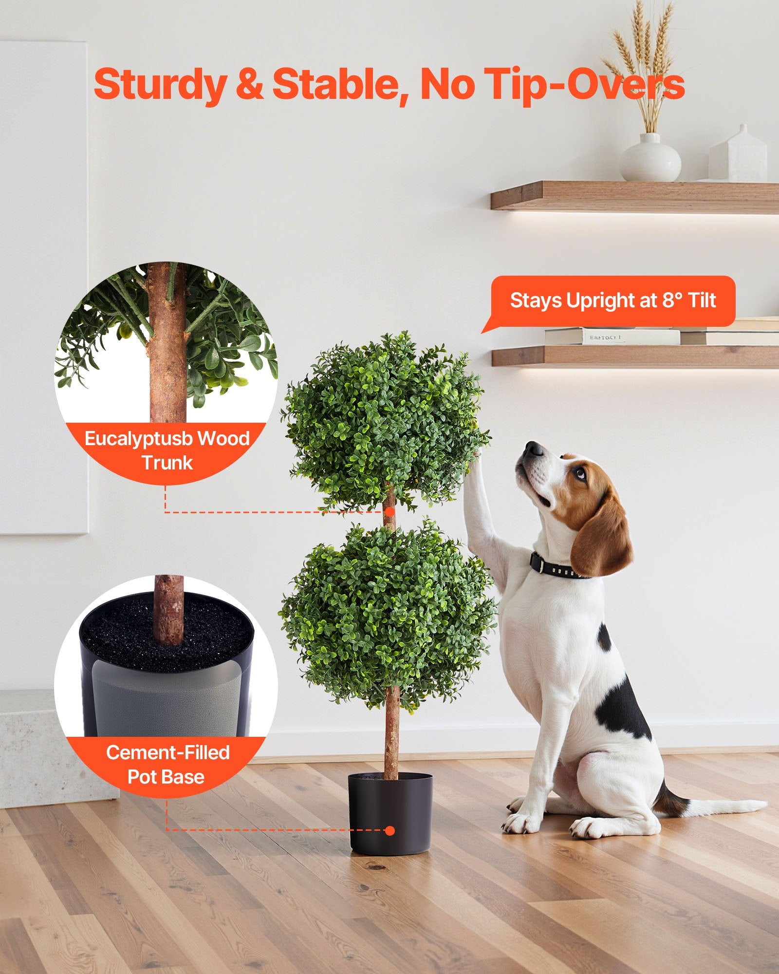 Artificial Topiary Boxwood Double Ball, 2-Pack 914mm Faux Plant Balls for Decor