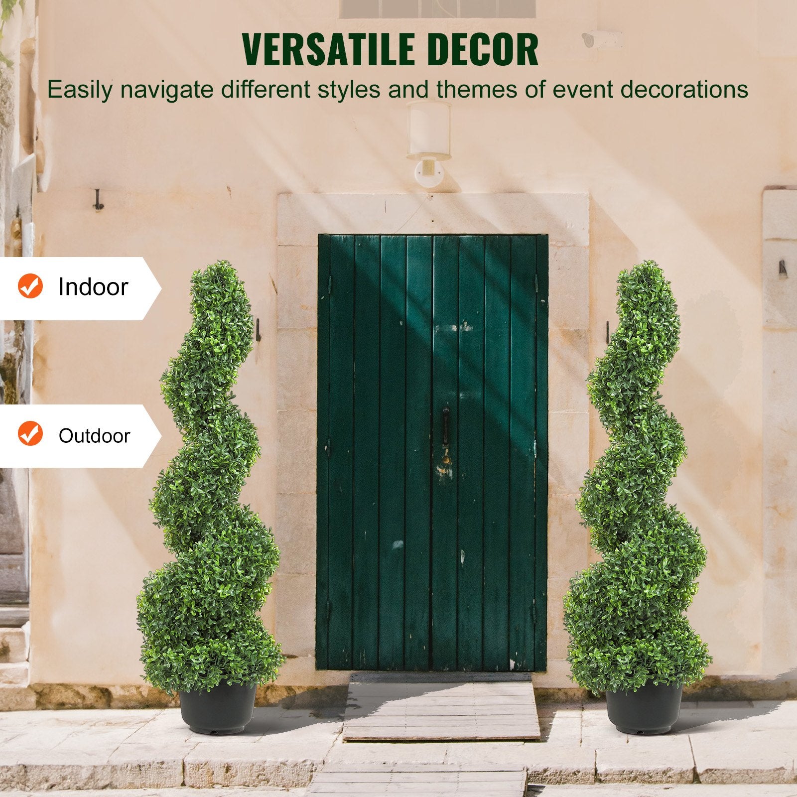 Artificial Topiaries Boxwood Trees 7.6cm Tall 2-Pack Faux Plant Leaves