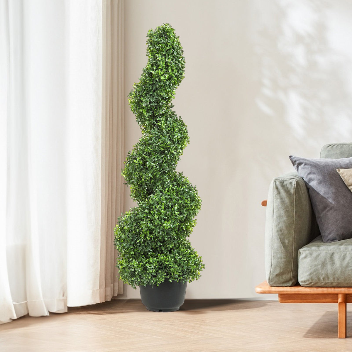 Artificial Topiaries Boxwood Trees 7.6cm Tall 2-Pack Faux Plant Leaves