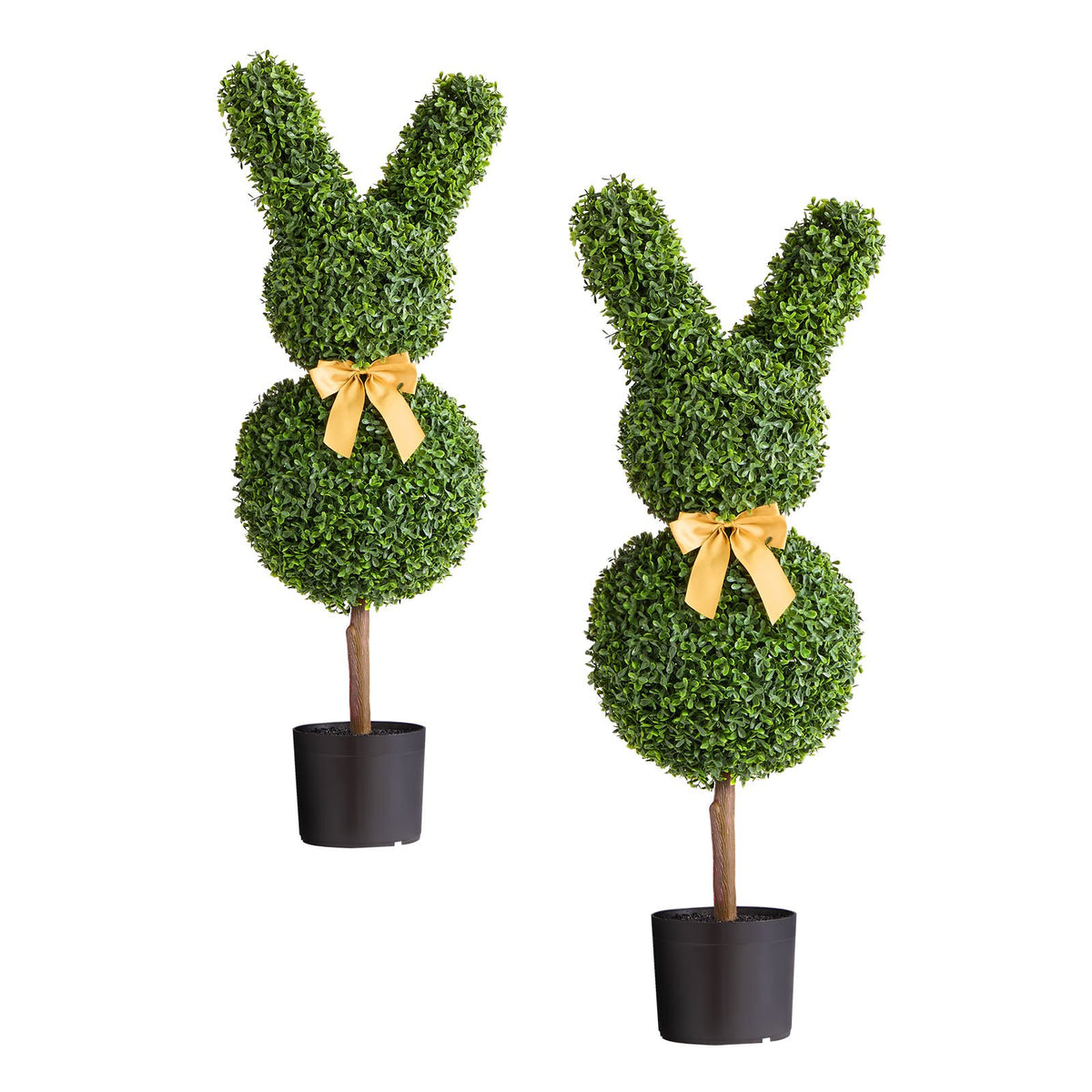 Artificial Topiary Bunny-Shaped Boxwood Ball 2-Pack 914mm Faux Plant Balls Décor
