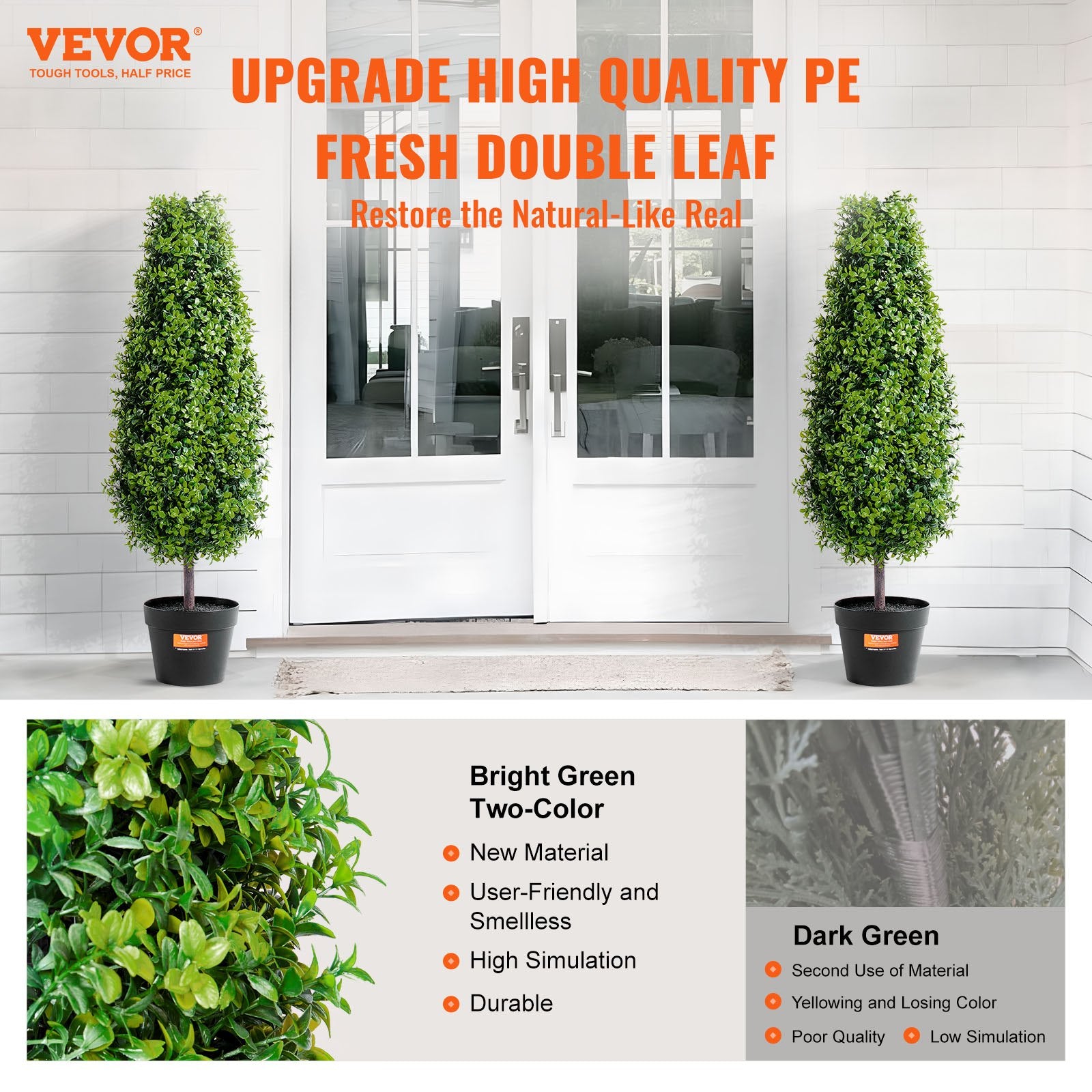 Artificial Boxwood Topiary Tree 36" Tall 2-Pack Faux Plant with Pot Decorations