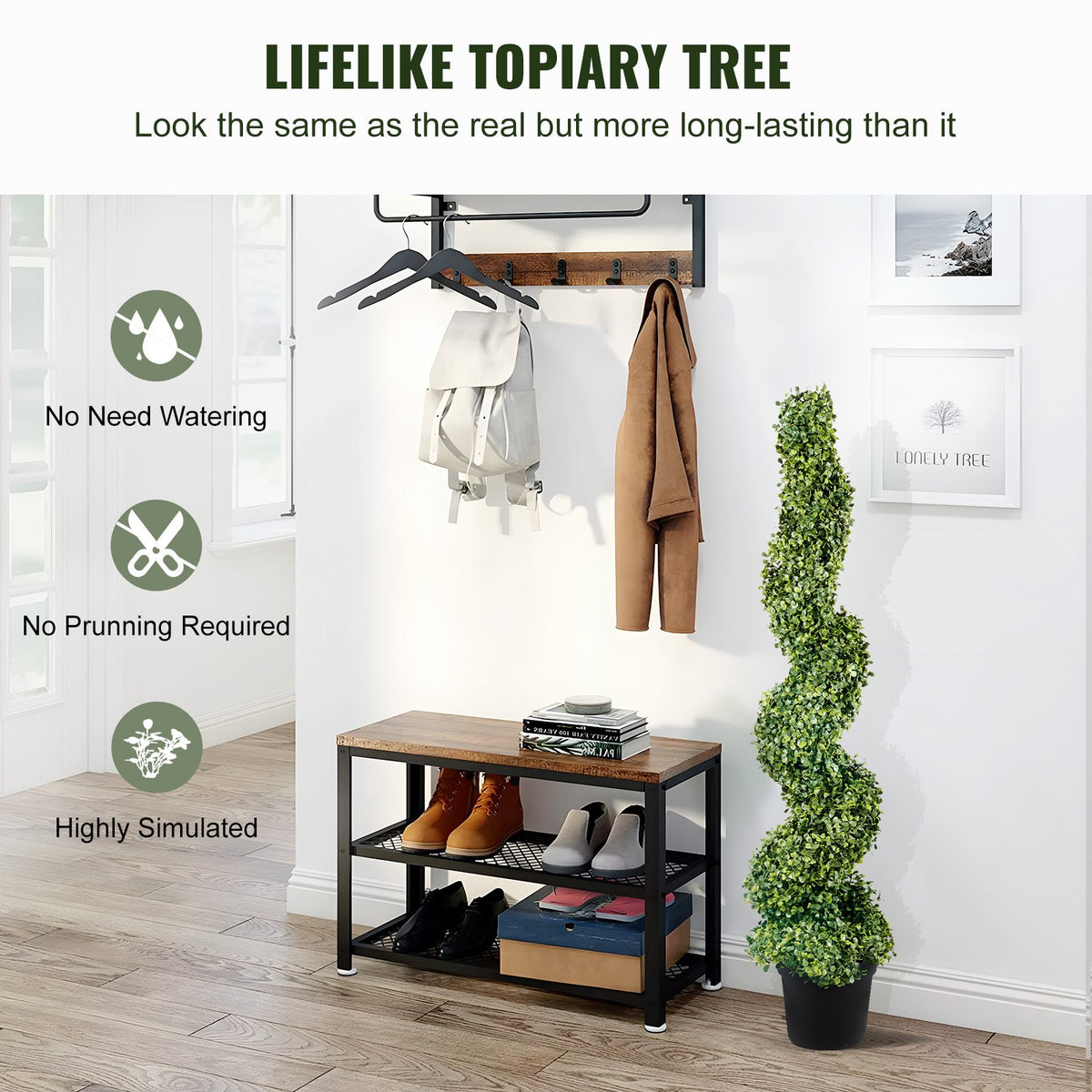 Artificial Topiaries Boxwood Trees 10cm Tall 2-Pack Faux Plant Leaves