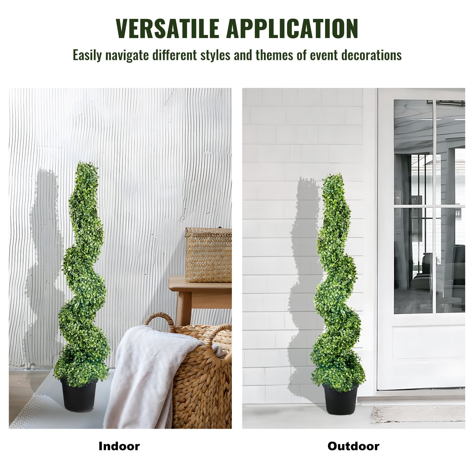 Artificial Topiaries Boxwood Trees 10cm Tall 2-Pack Faux Plant Leaves