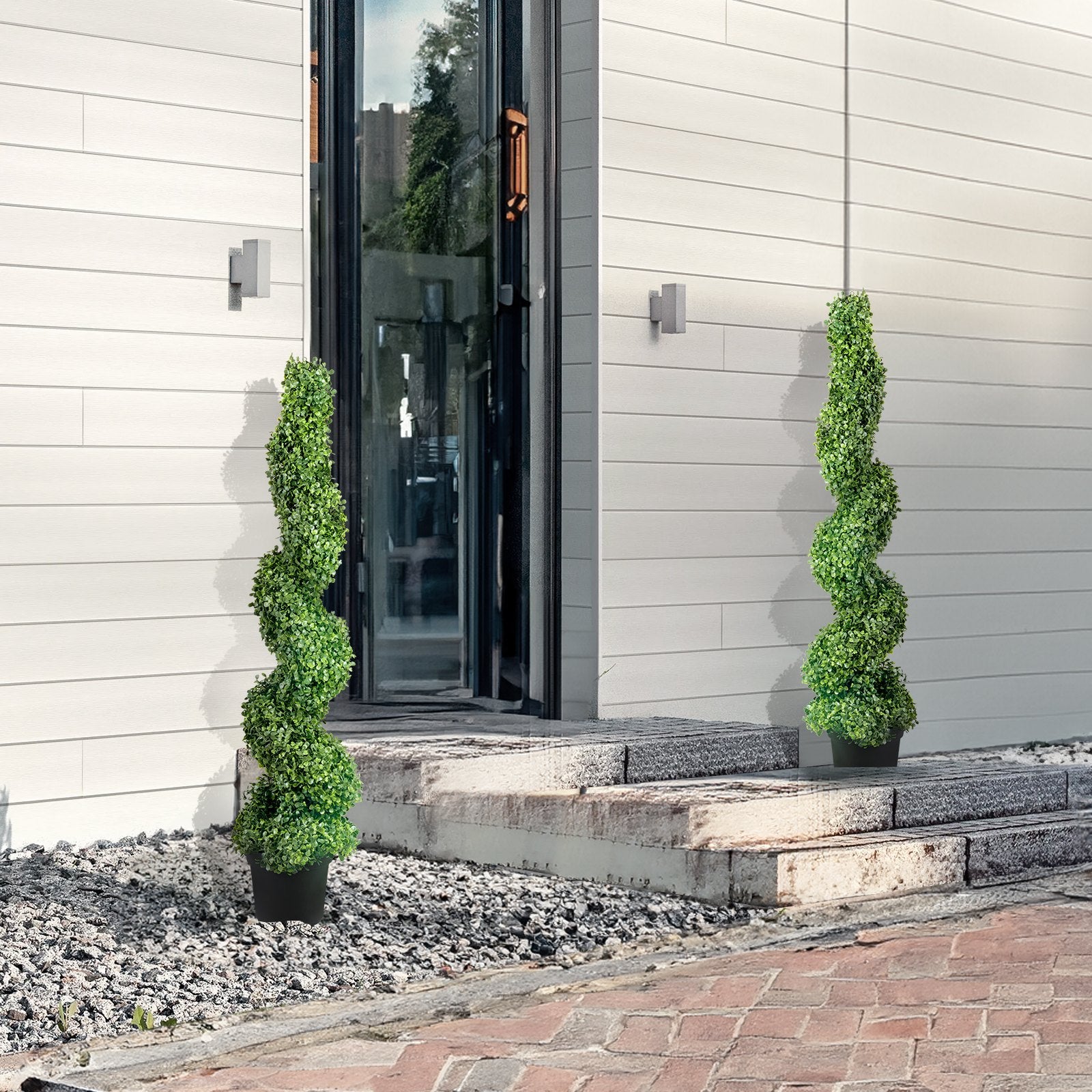 Artificial Topiaries Boxwood Trees 10cm Tall 2-Pack Faux Plant Leaves