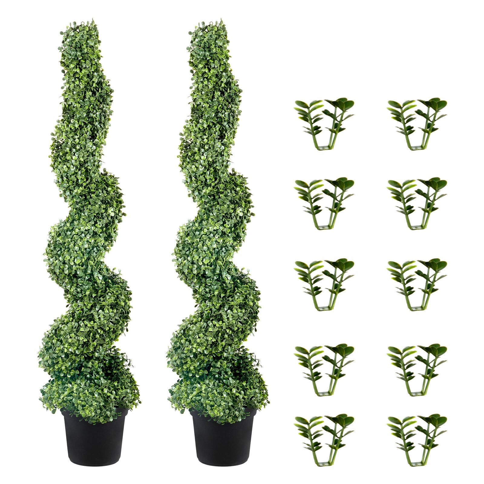 Artificial Topiaries Boxwood Trees 10cm Tall 2-Pack Faux Plant Leaves