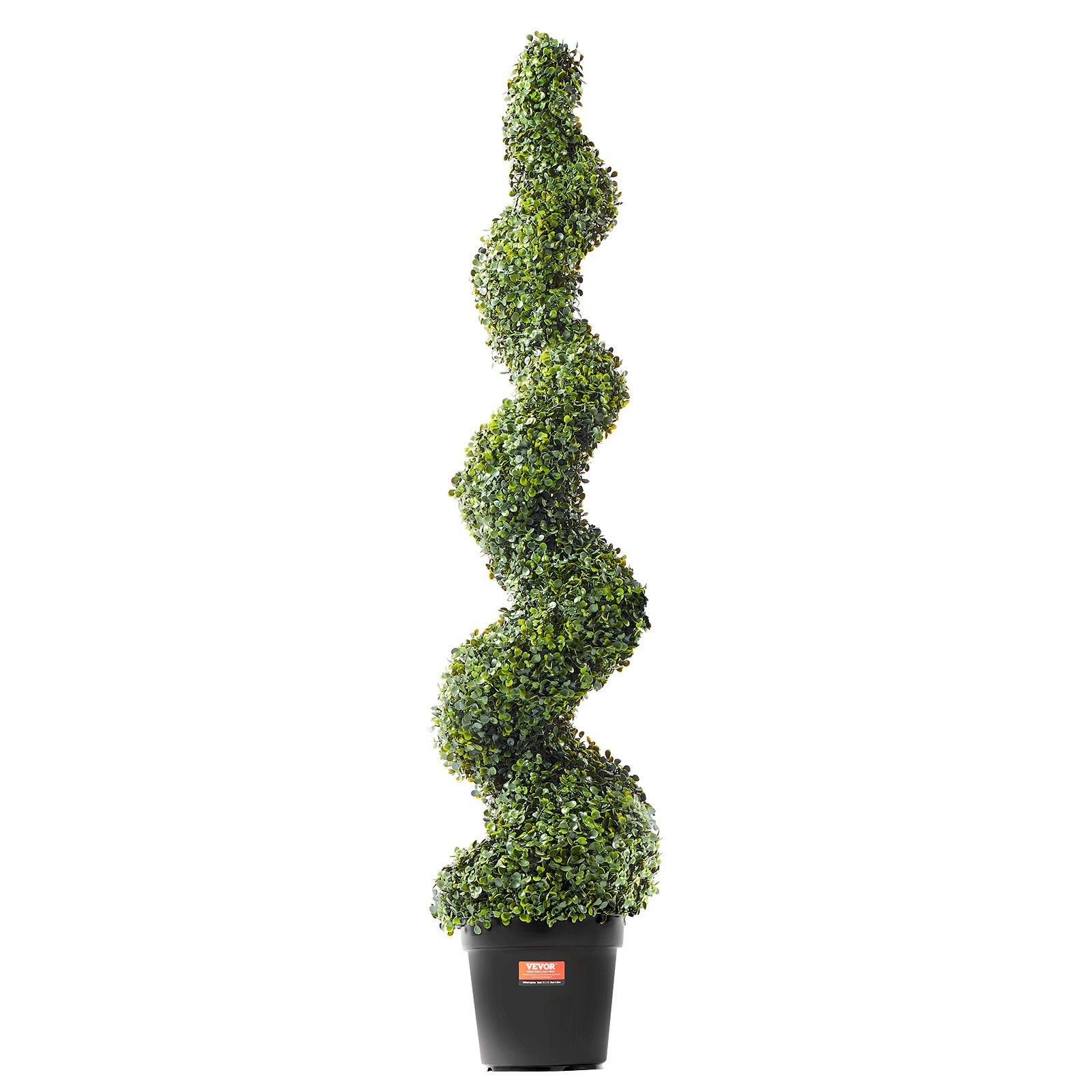 Artificial Boxwood Topiary Tree 60" Tall 2-Pack Spiral Faux Plant with Pot Leave