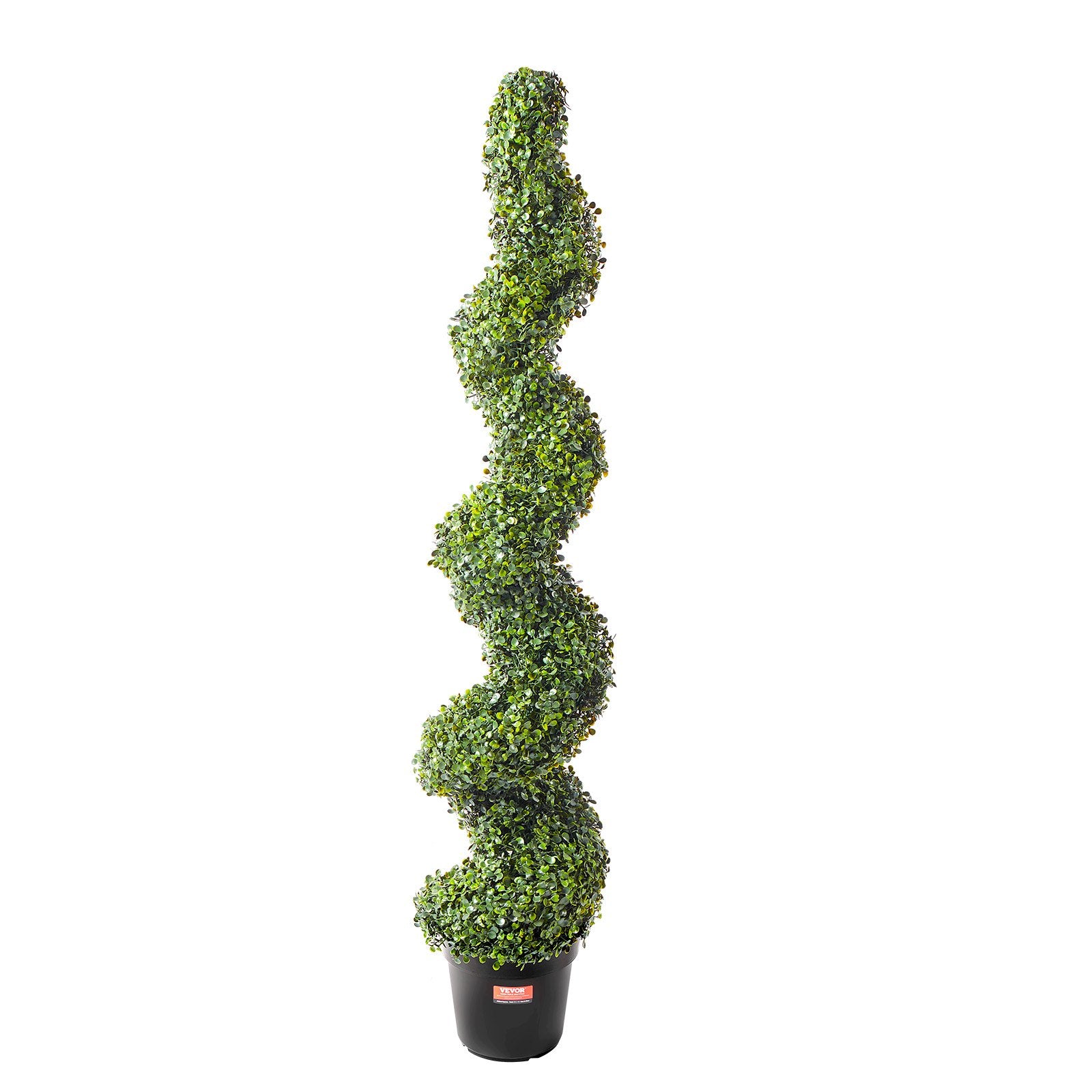 Artificial Boxwood Topiary Tree 60" Tall 2-Pack Spiral Faux Plant with Pot Leave