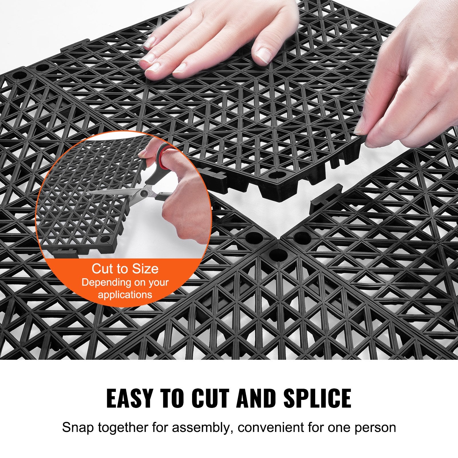 Modular Interlocking Cushion 50 Pack 30x30cm PVC Drainage Floor Tiles Black