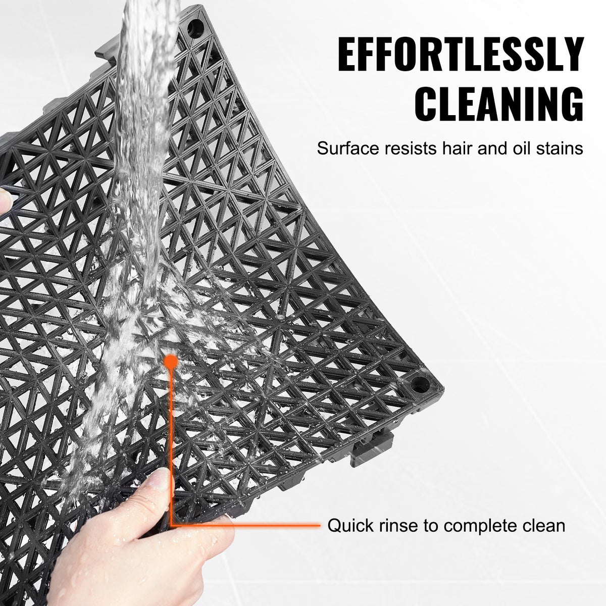 Modular Interlocking Cushion 50 Pack 30x30cm PVC Drainage Floor Tiles Black
