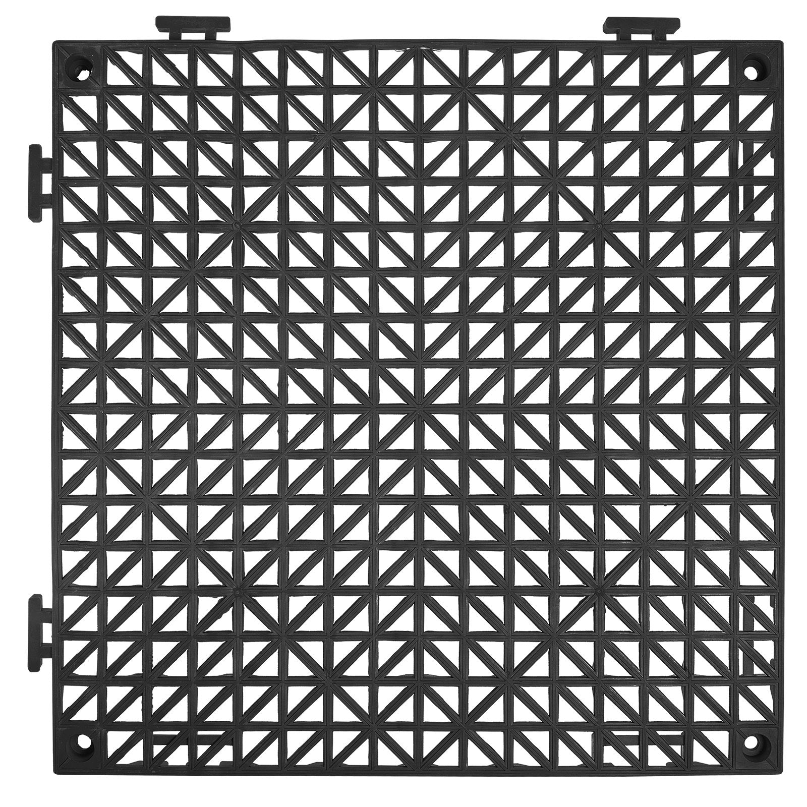 Modular Interlocking Cushion 50 Pack 30x30cm PVC Drainage Floor Tiles Black