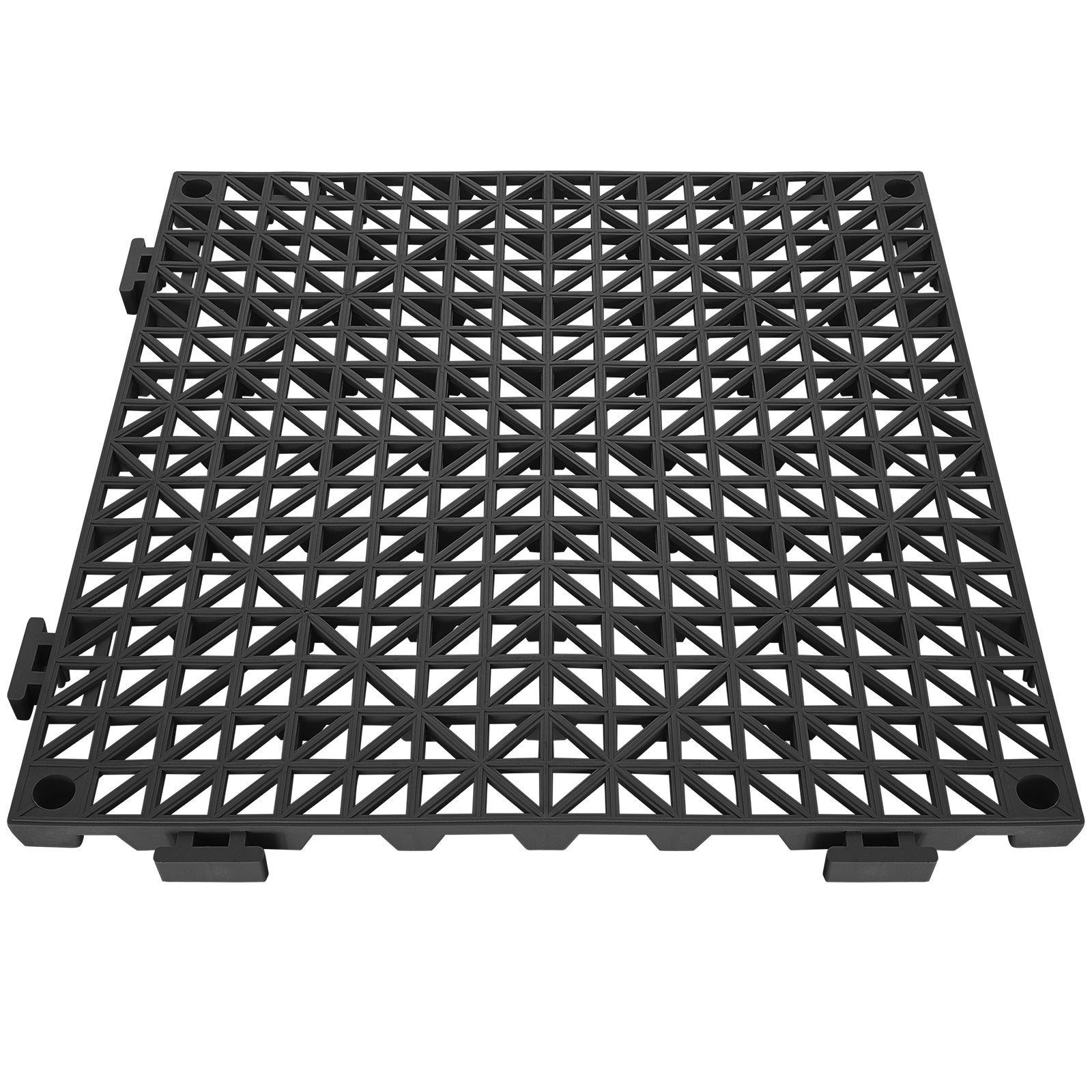 Modular Interlocking Cushion 50 Pack 30x30cm PVC Drainage Floor Tiles Black