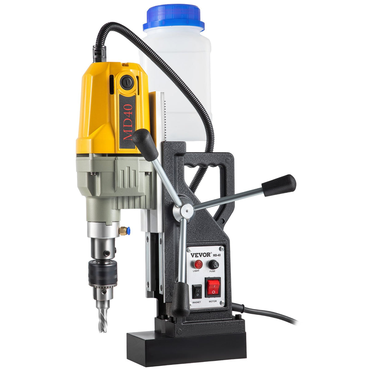 Magnetic Drill 1100W 1.57" Boring, 580RPM Portable Electric Mag Drill with 7 Bits