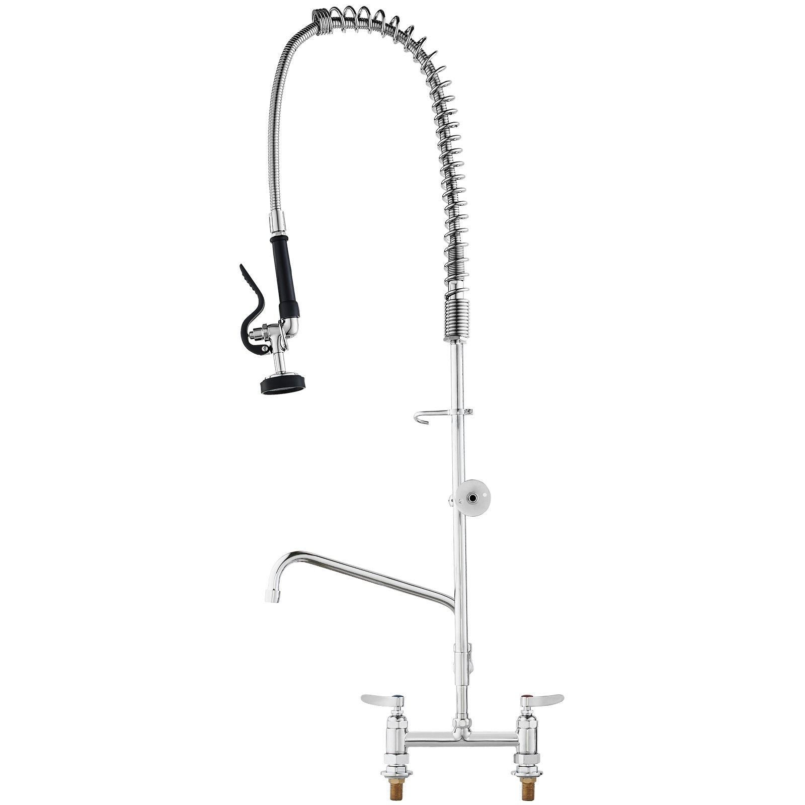 44" Commercial Pre-Rinse Kitchen Faucet Deck Mount with 12" Swing Spout
