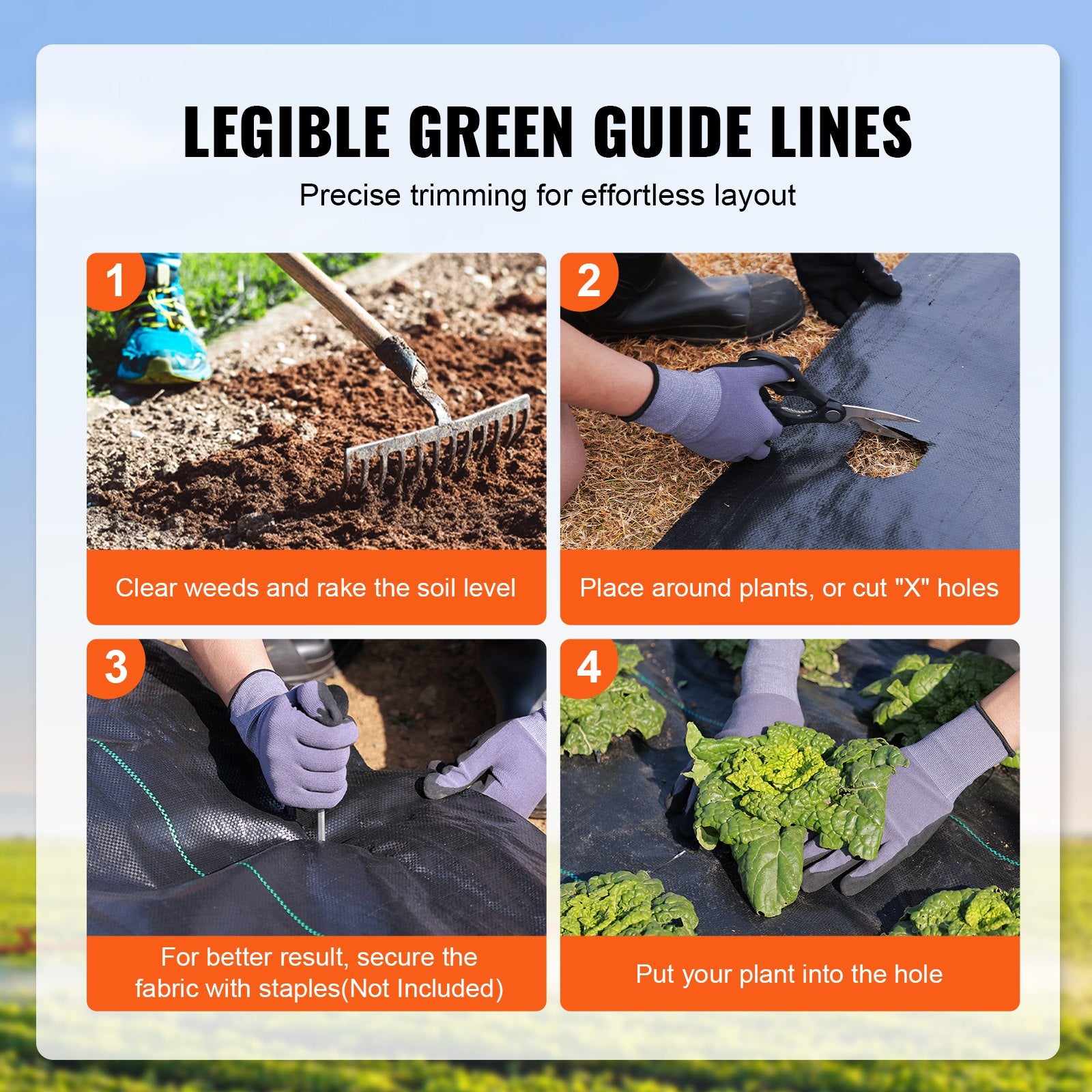 Premium 13FTx60FT Heavy Duty Weed Barrier Fabric 5OZ Woven Geotextile for Garden