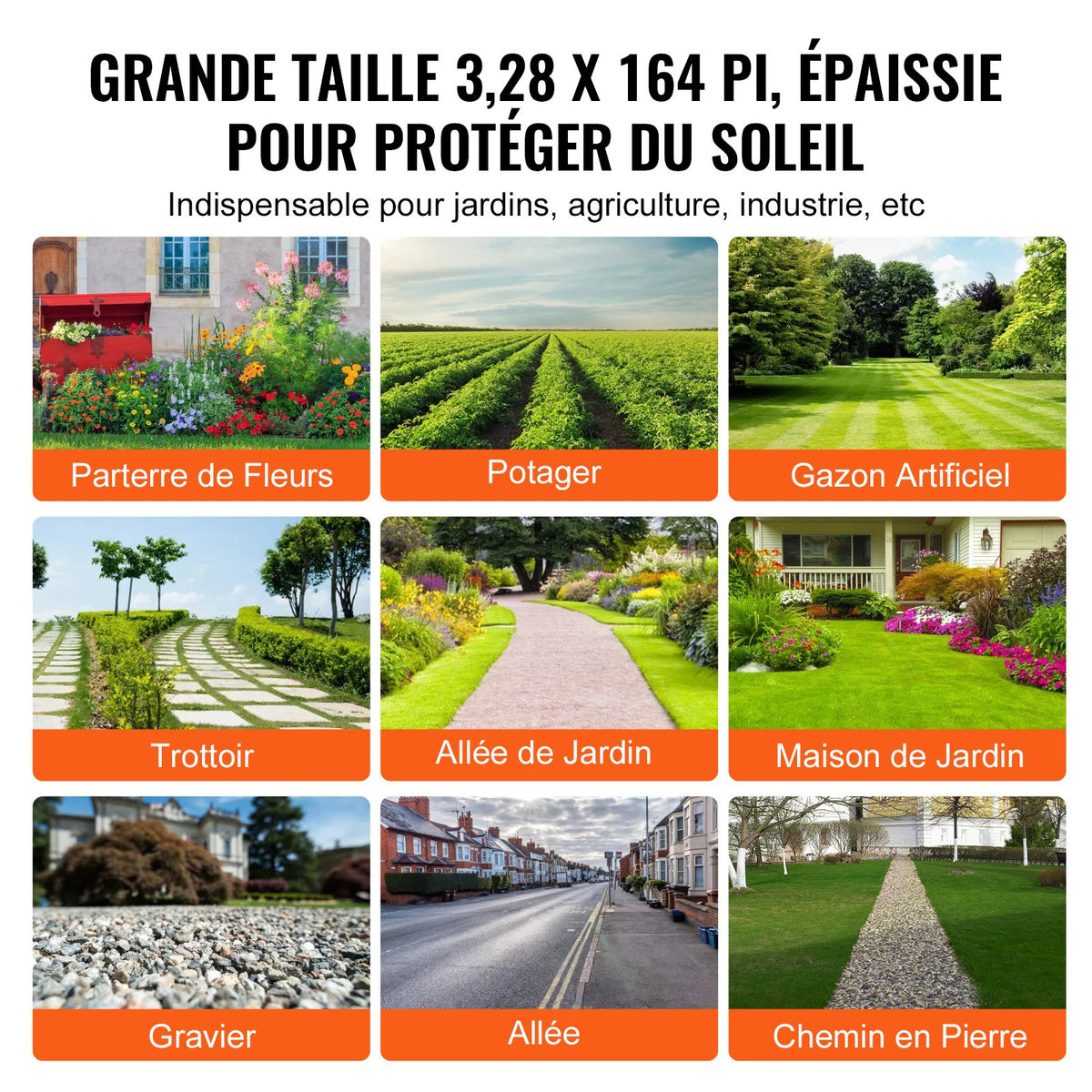 Heavy Duty 3.28×164FT Woven Weed Barrier Fabric Geotextile Ground Cover Mat