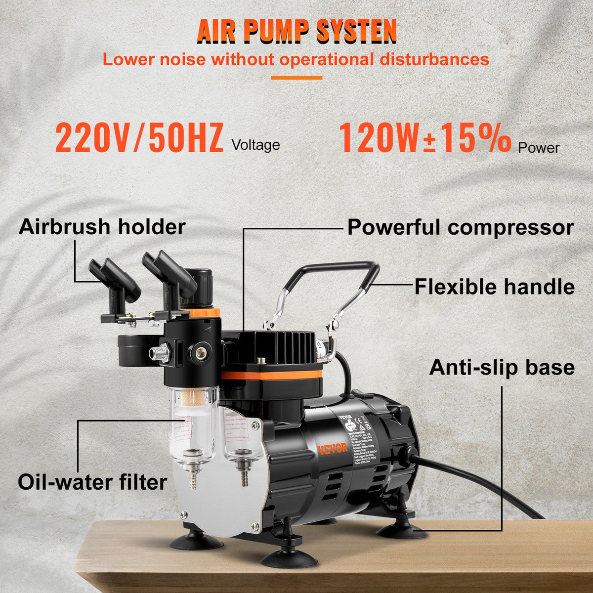 Professional Airbrush Kit with Compressor, Dual-Action Gravity Feed Airbrush Set