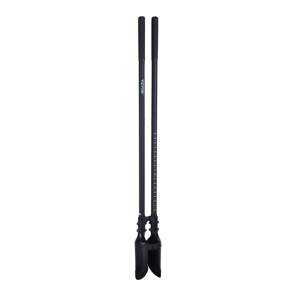 Heavy Duty Post Hole Digger with Fiberglass Handle and Scale Markings