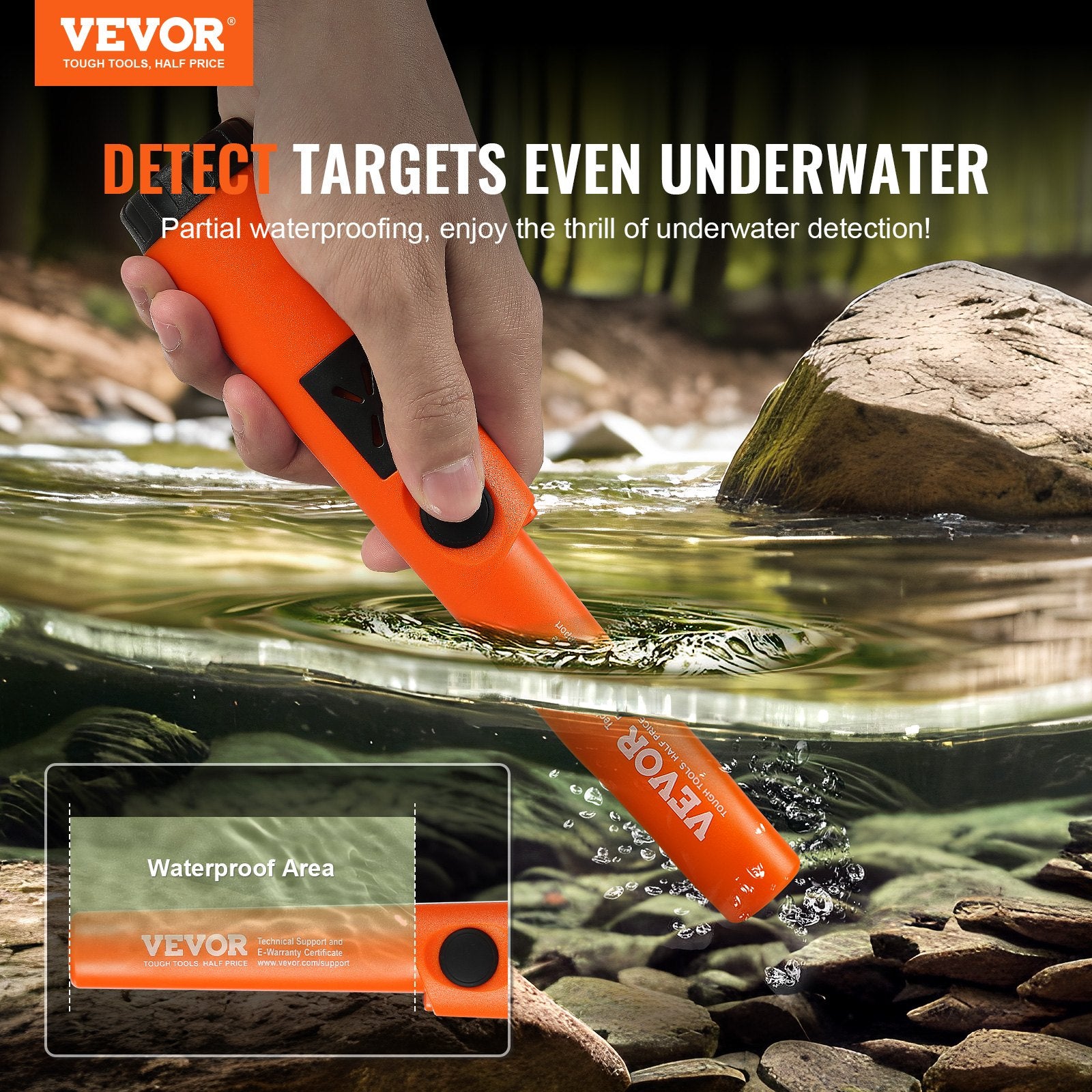 Metal Detector Pinpointer 1.96" Depth 3 Modes Handheld Wand with Waterproof Bag