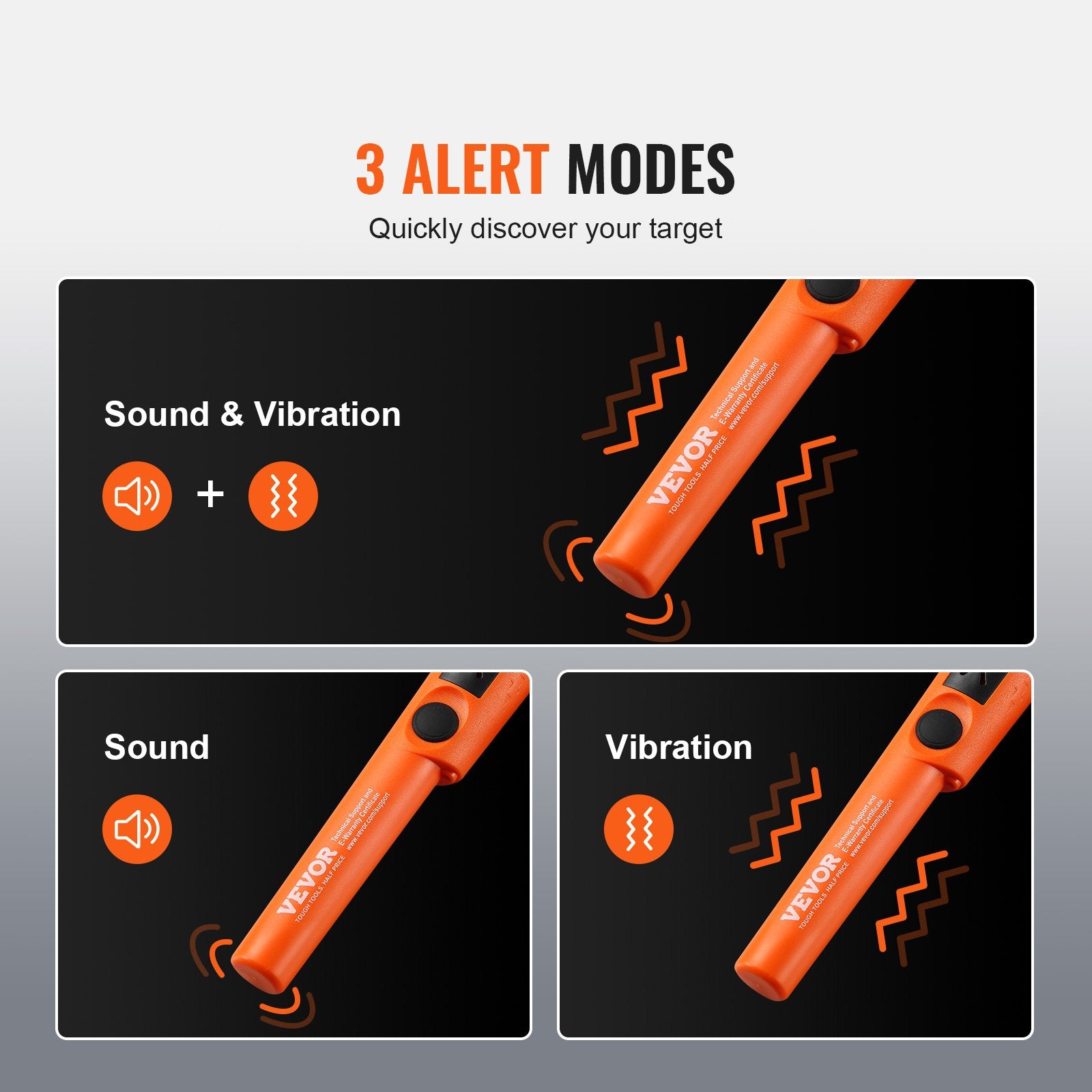 Metal Detector Pinpointer 1.96" Depth 3 Modes Handheld Wand with Waterproof Bag