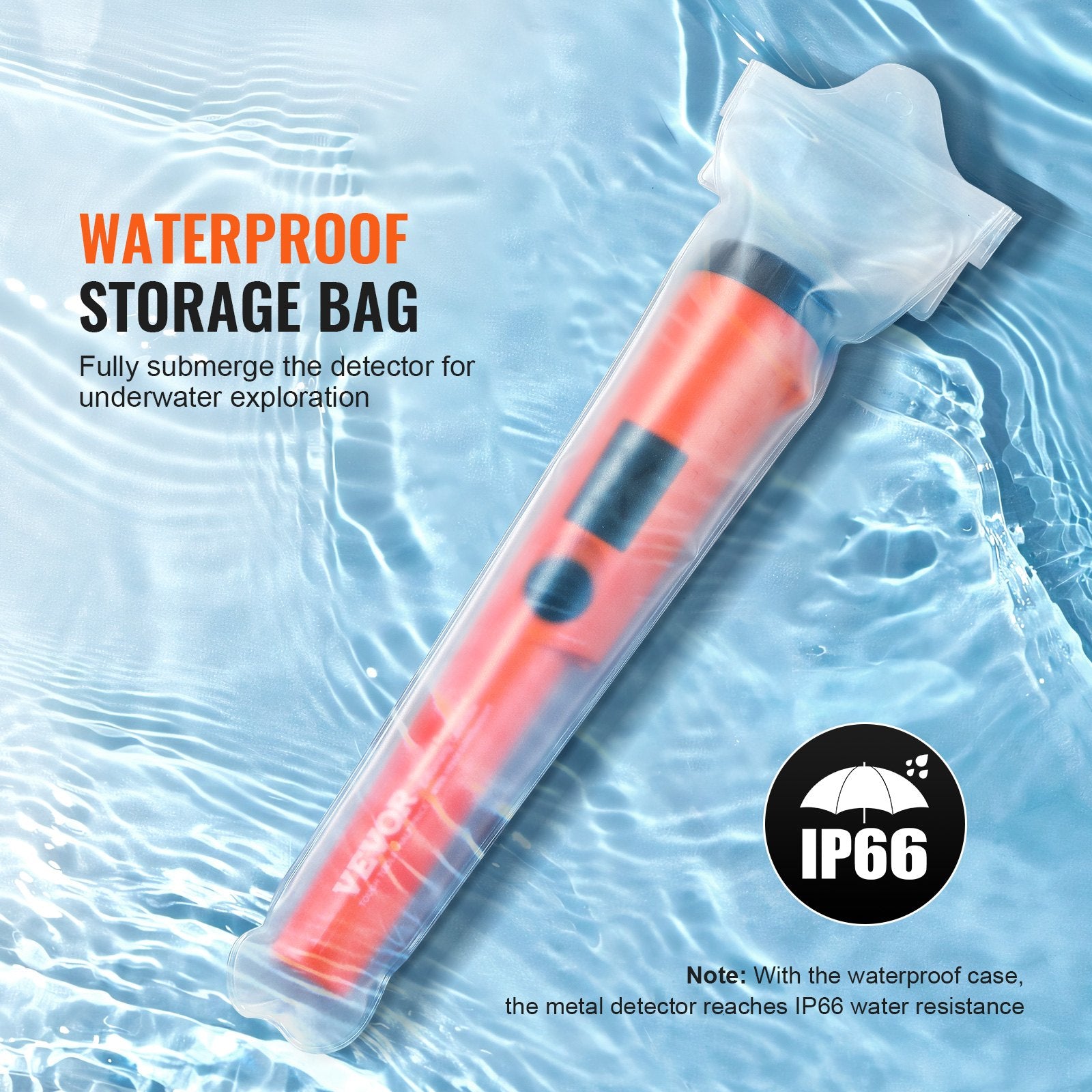 Metal Detector Pinpointer 1.96" Depth 3 Modes Handheld Wand with Waterproof Bag