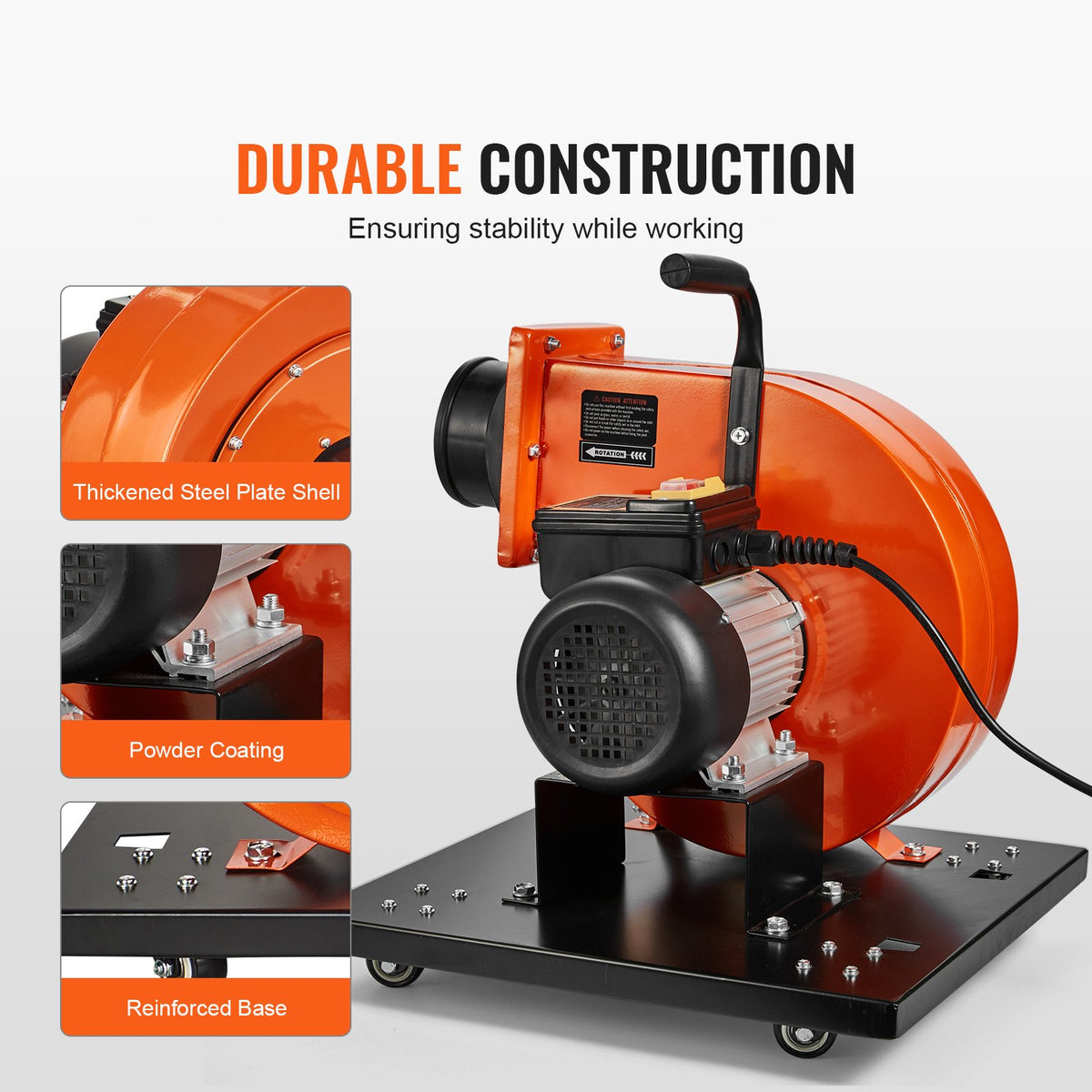 Dust Collector 1HP 460CFM 80L Bag 2.5 Micron Filtration Rolling Mobile Workshop