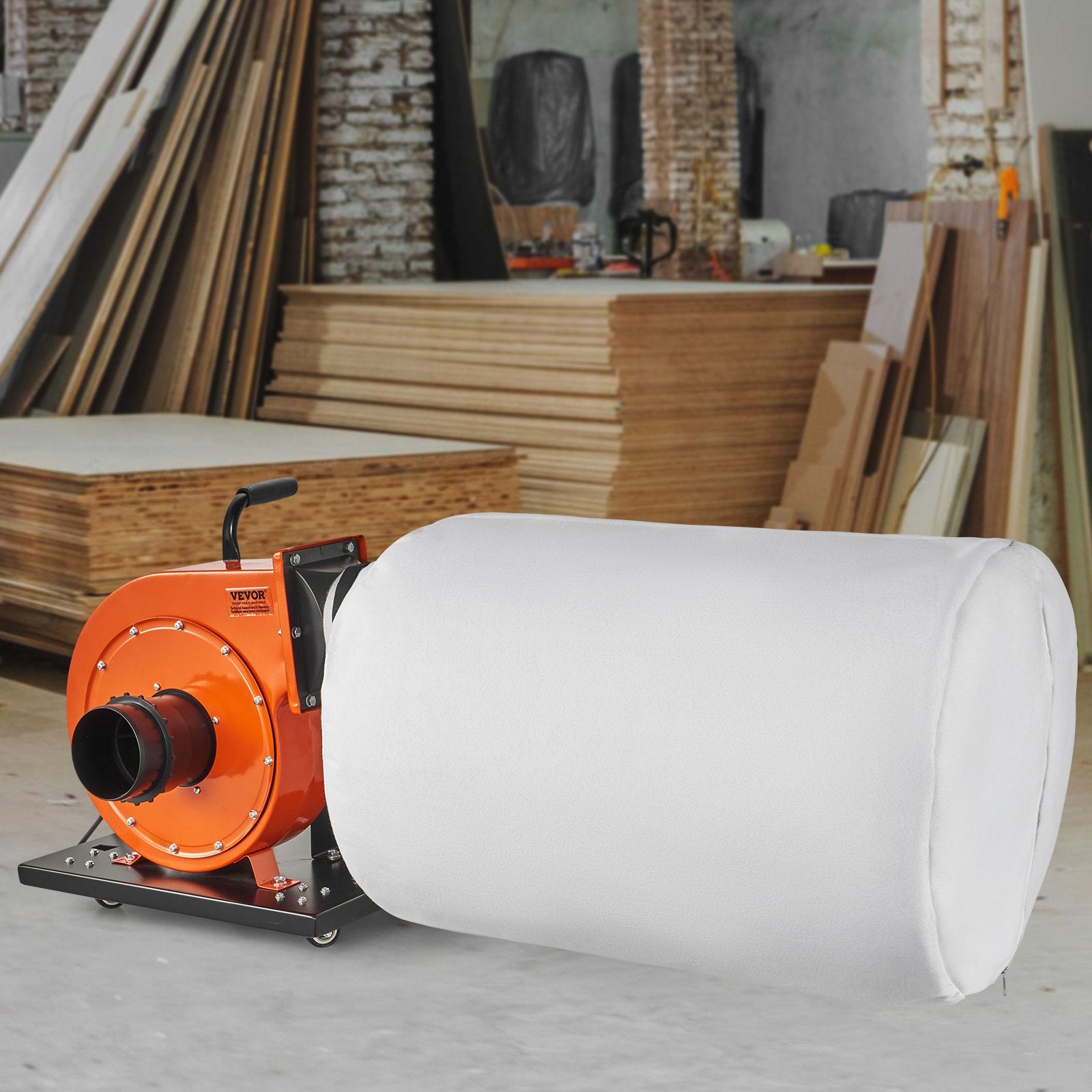 Dust Collector 1HP 460CFM 80L Bag 2.5 Micron Filtration Rolling Mobile Workshop