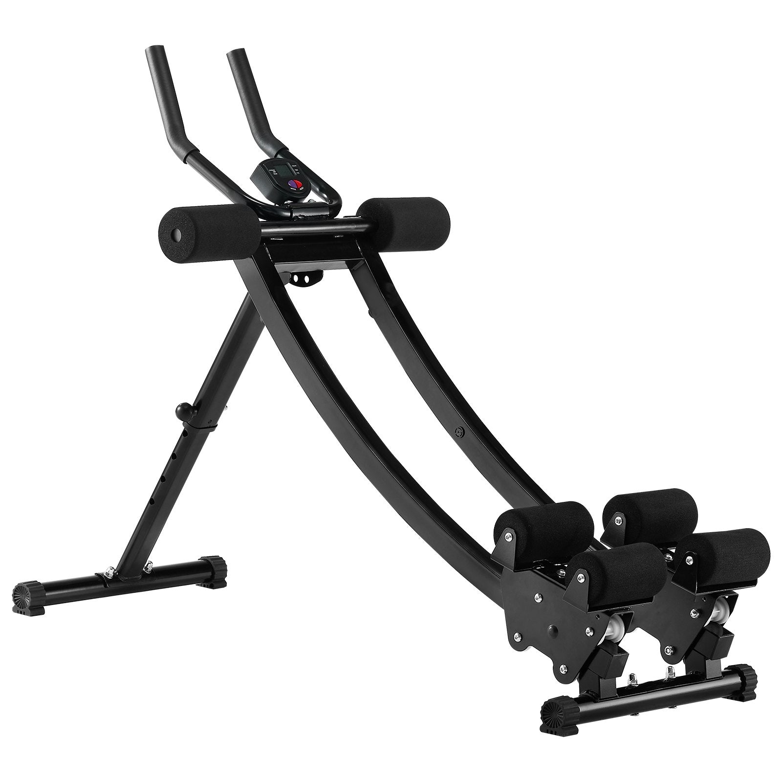 AB Workout Machine, Dual-Track Core & Ab Trainer, Foldable Home Gym Equipment