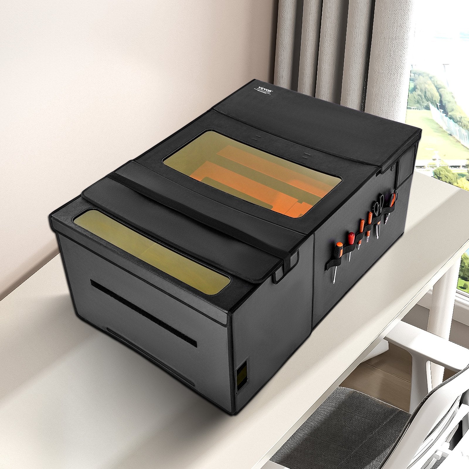 Laser Engraver Enclosure 1228x800x500mm Flame Retardant Dual-View Exhaust Fan