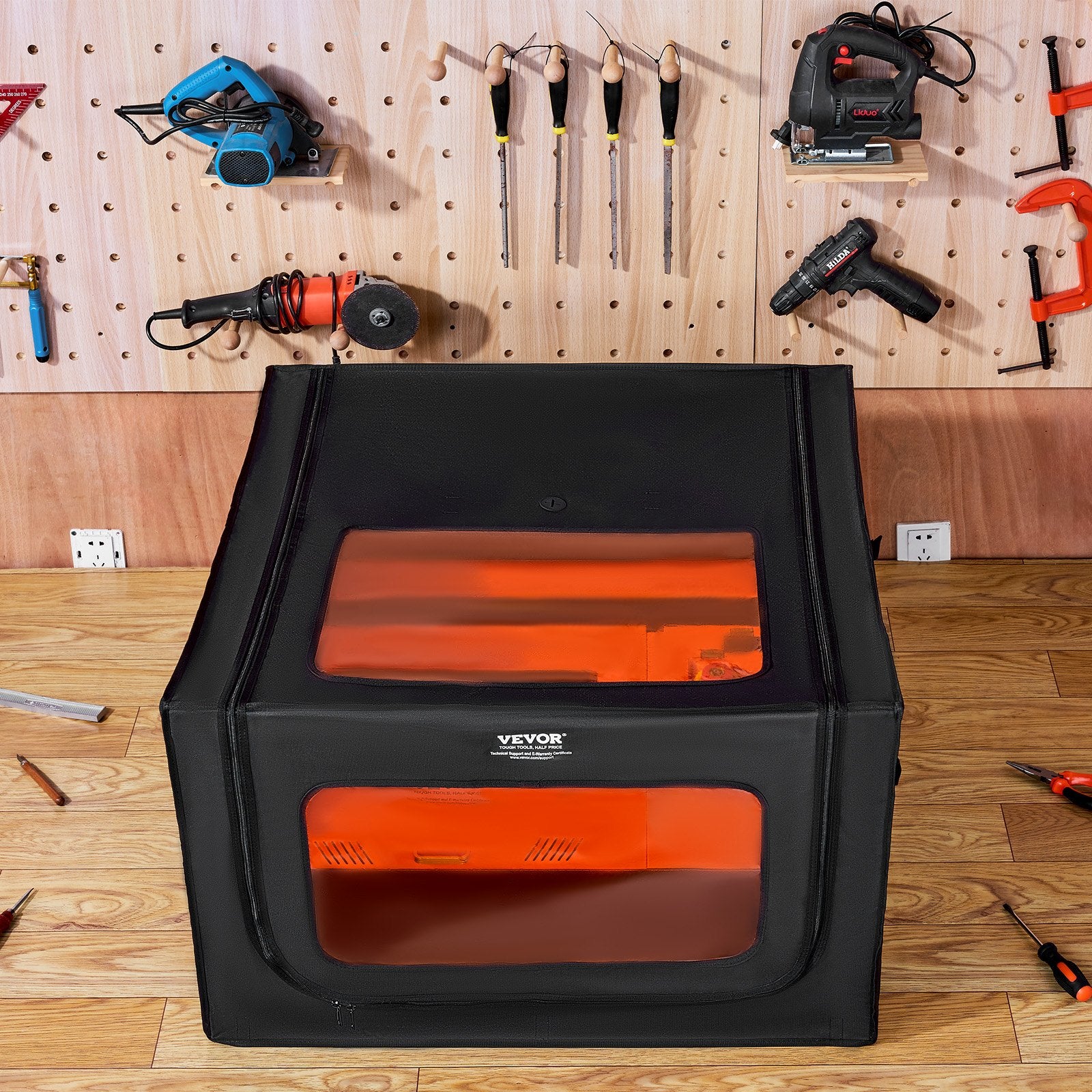 Laser Engraver Enclosure 800x800x500mm Flame Retardant Exhaust Fan Protection