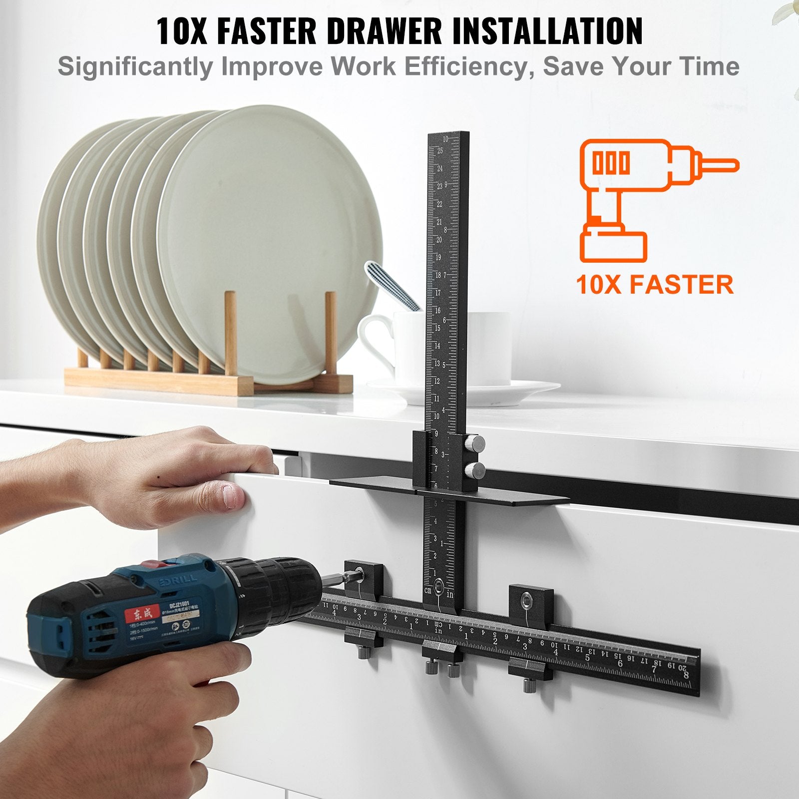 Adjustable Cabinet Hardware Jig Tool for Drawer Handles and Knob Drilling