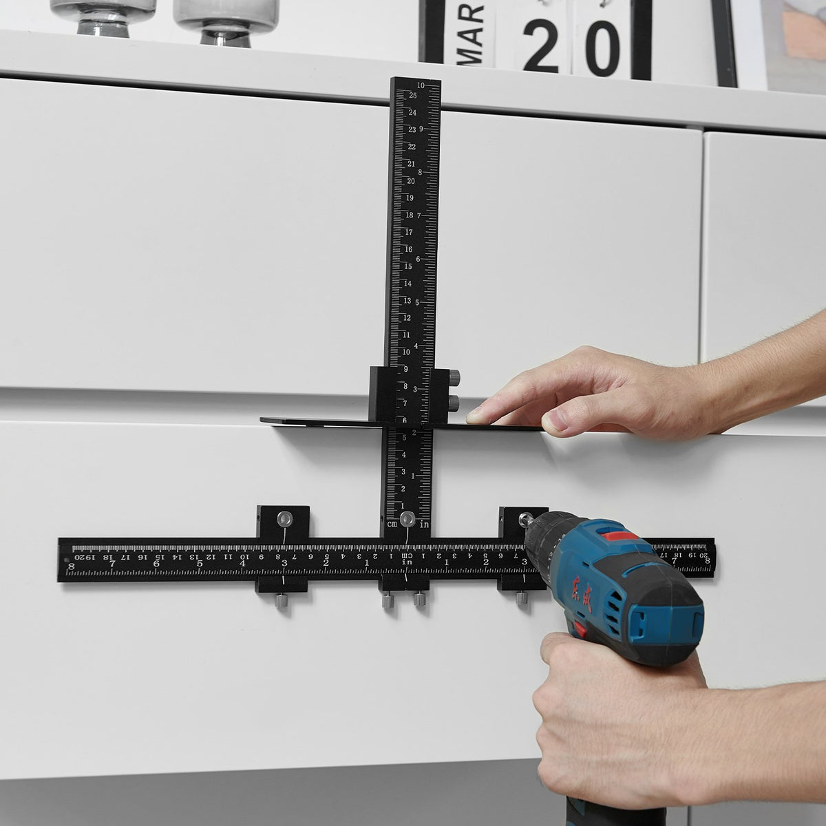 Adjustable Cabinet Hardware Jig Tool for Drawer Handles and Knob Drilling
