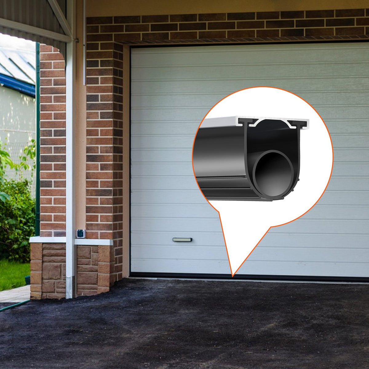 16ft Garage Door Bottom Seal Kit U Shape + O Ring Weatherproof Rubber