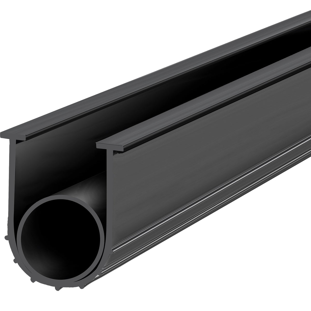 Garage Door Bottom Seal U-Shape + O-Ring 20ft Weatherproof Black