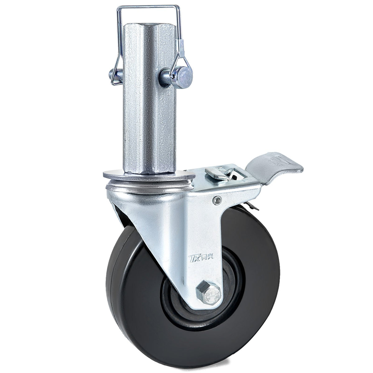 5" Rubber Swivel Caster Wheels with Dual Lock Brake 440lbs Capacity