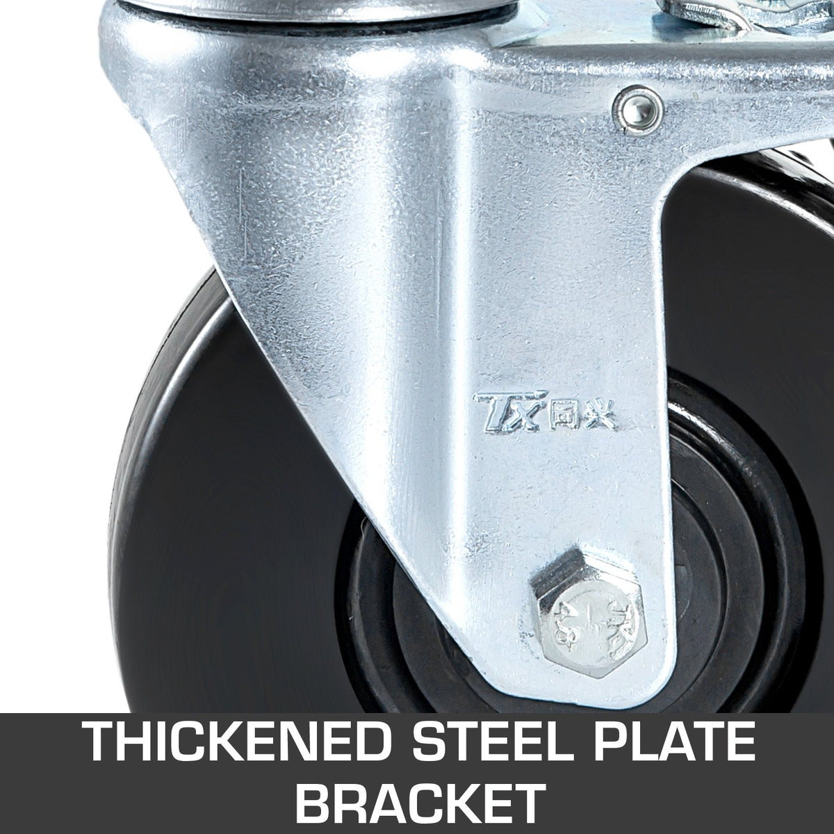 5" Rubber Swivel Caster Wheels with Dual Lock Brake 440lbs Capacity