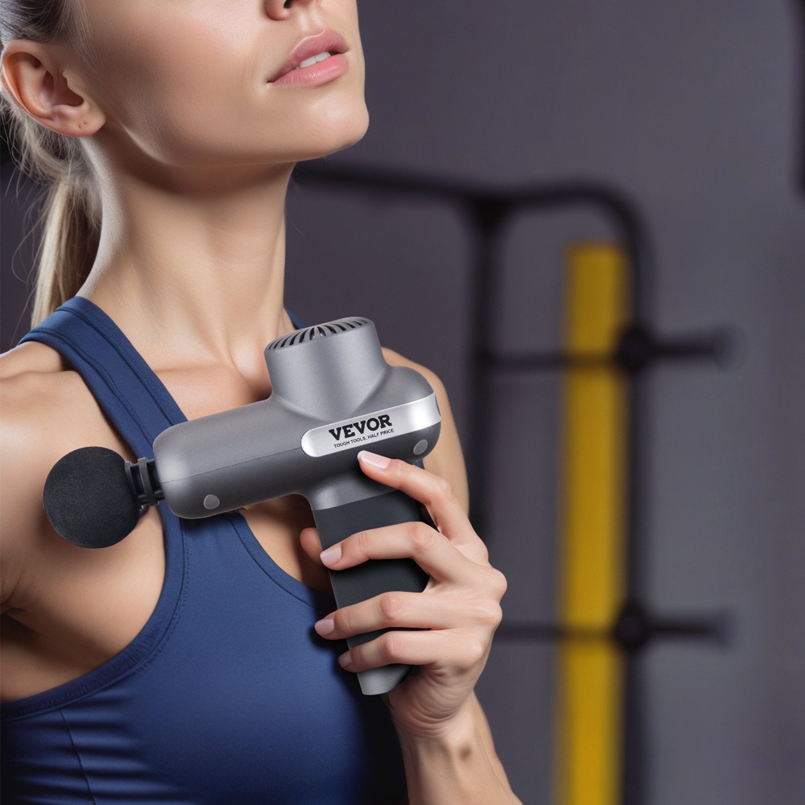 Mini Massage Gun Handheld 5-Speed 6-Head Percussion Muscle Massager 7.4V 2500mAh