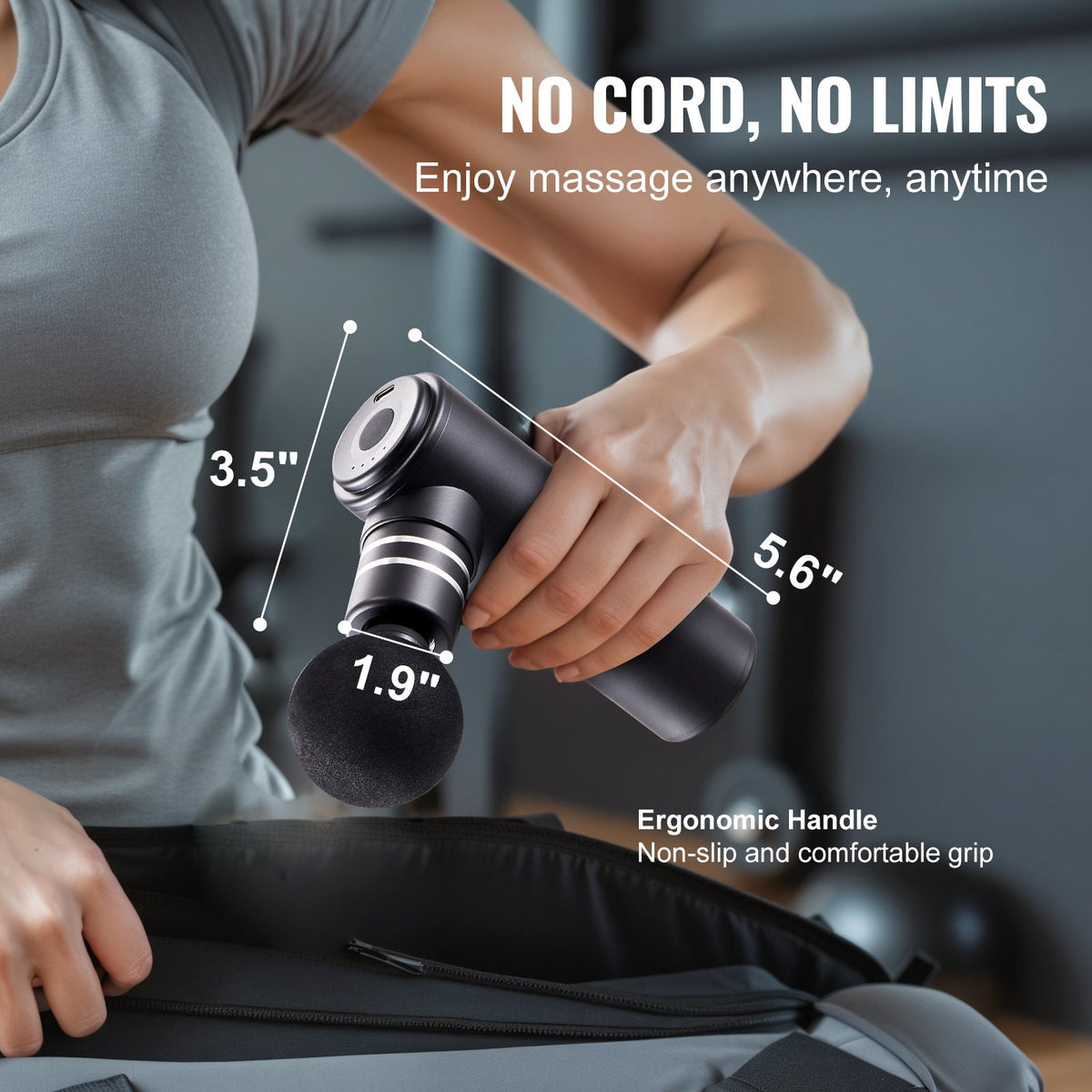 Deep Tissue Percussion 4 Heads Massage Gun for Athletes with 4 Speed Levels