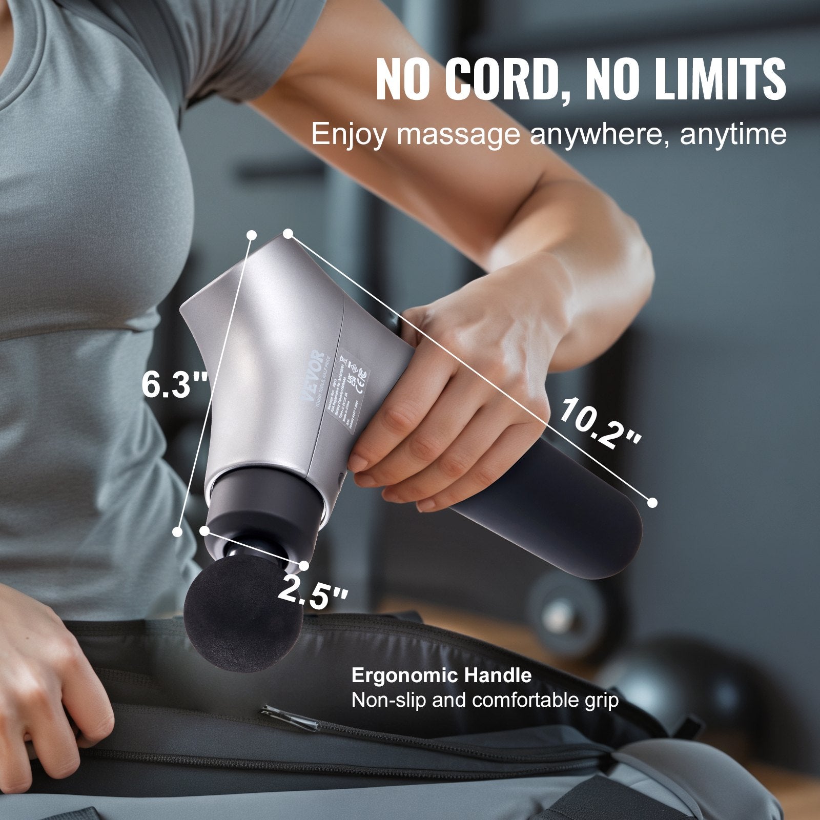 Deep Tissue Percussion 4 Heads Massage Gun for Athletes with 6 Speed Levels