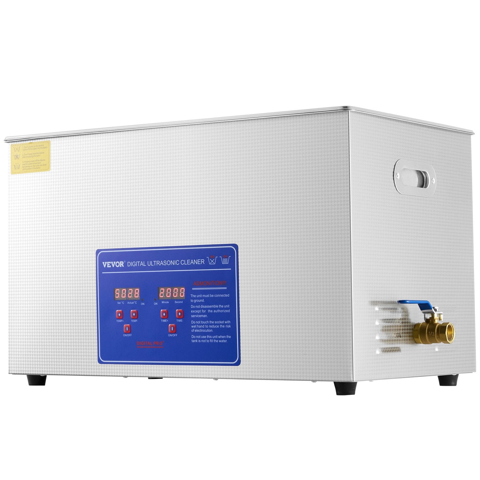 Professional Ultrasonic Cleaner 27.2L with Digital Timer & Heater, 40kHz Stainless Steel