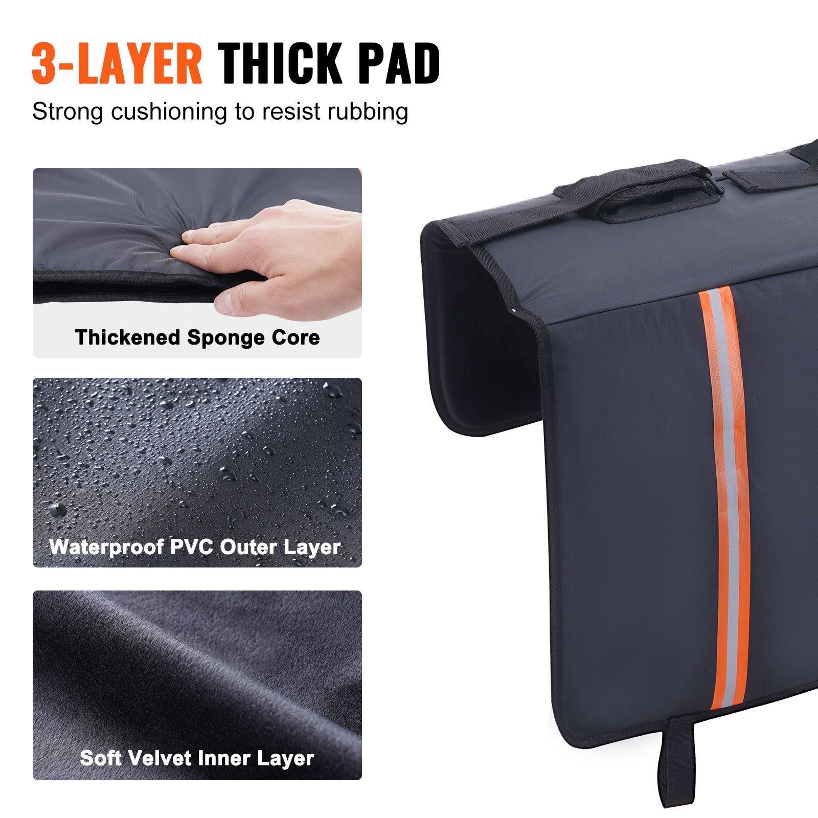 Tailgate Bike Pad 62" for 6 Bikes, Truck Tailgate Protection with Tool Pockets