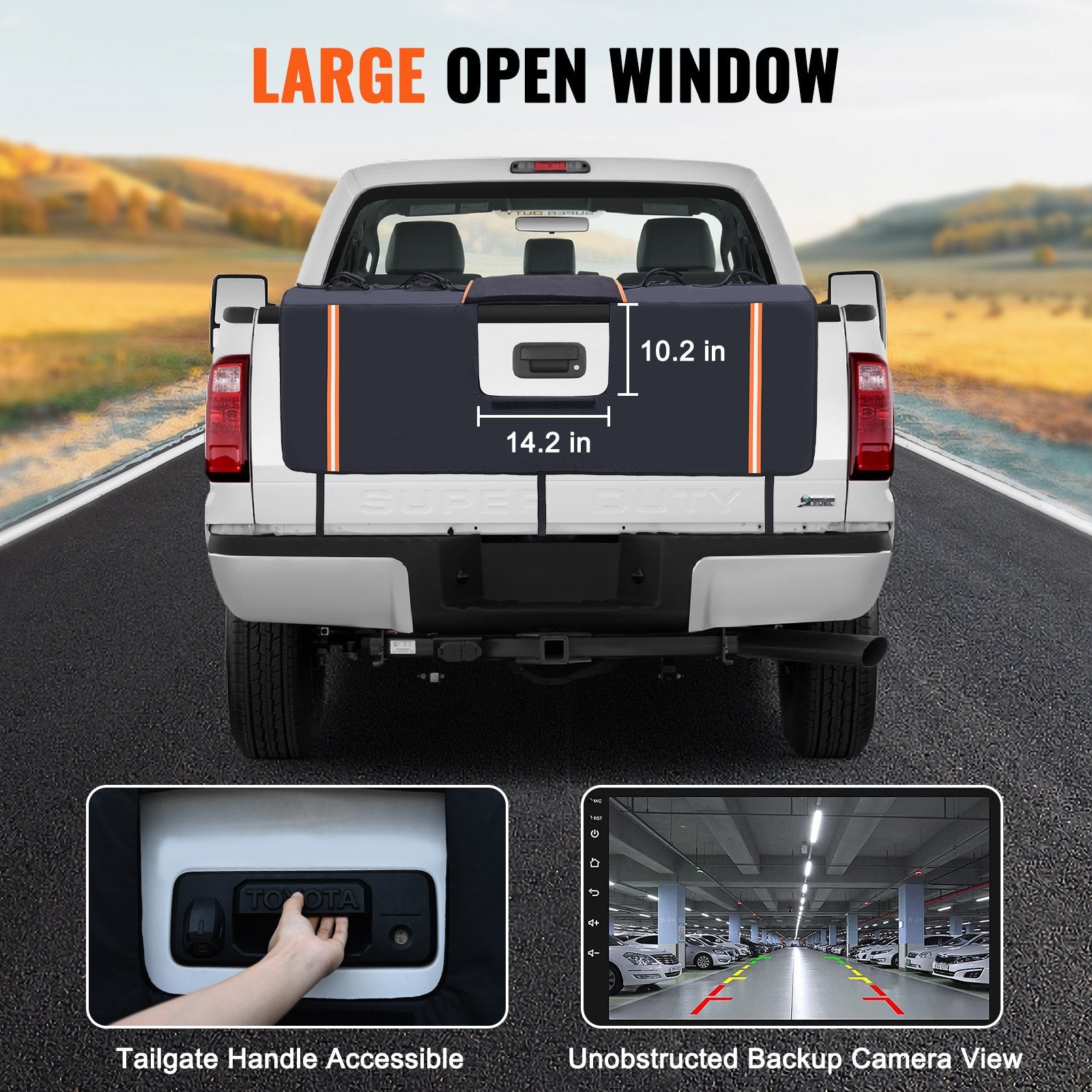Tailgate Bike Pad 62" for 6 Bikes, Truck Tailgate Protection with Tool Pockets