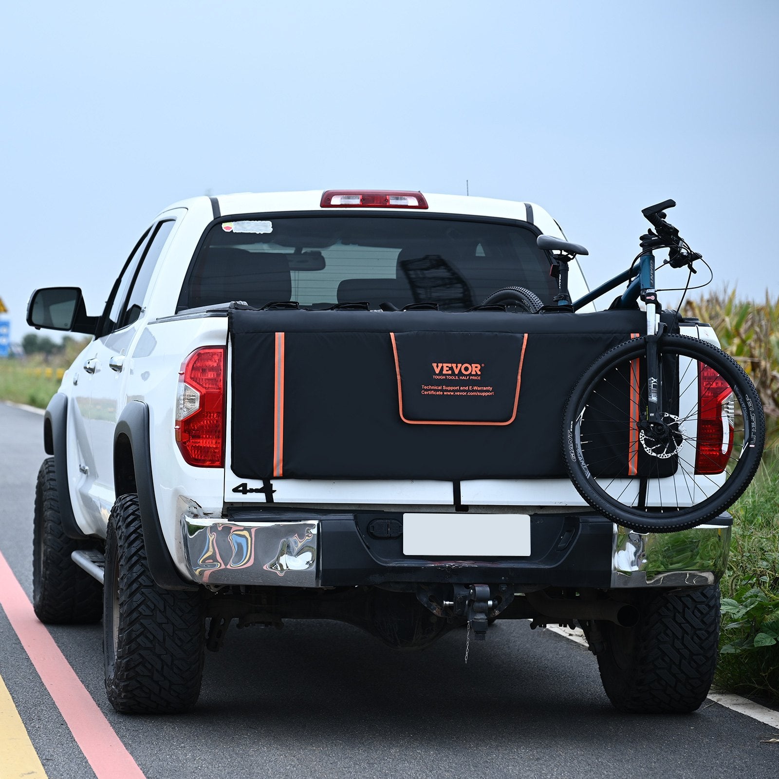 Tailgate Bike Pad 62" for 6 Bikes, Truck Tailgate Protection with Tool Pockets