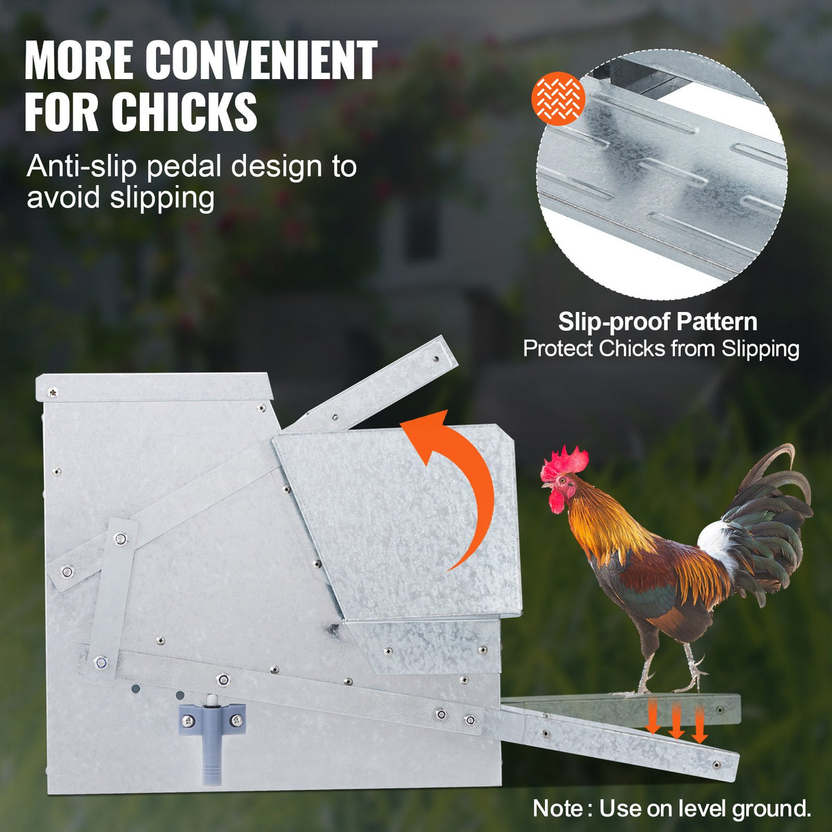 Automatic Chicken Feeder 25 lb Galvanized Steel Poultry Feeder for 10 Chickens
