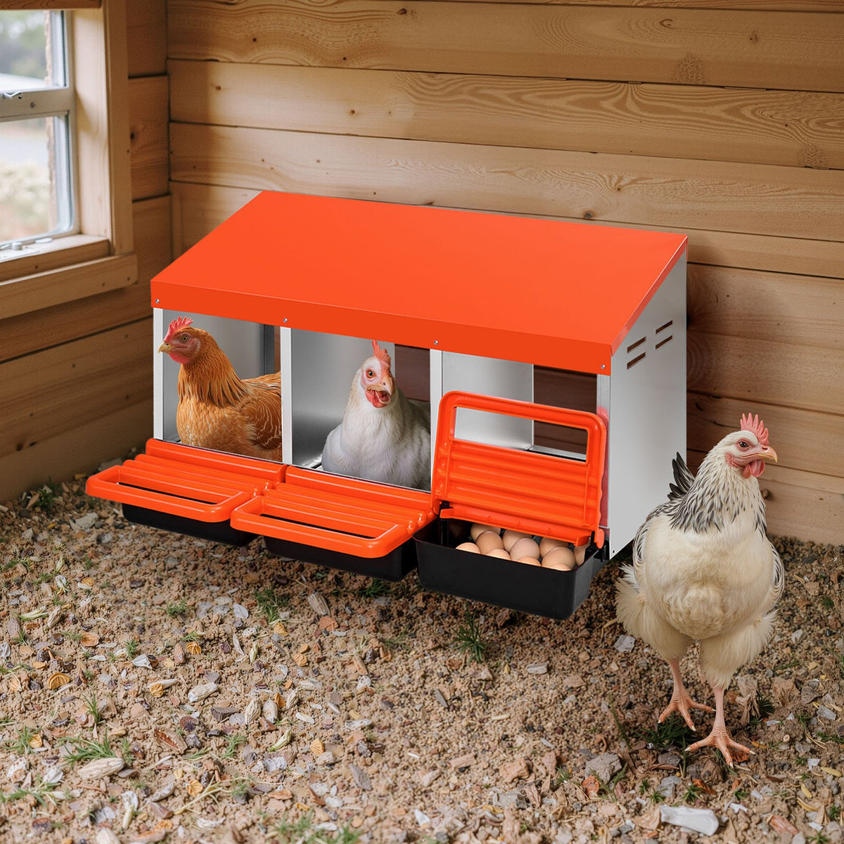 Automatic Chicken Coop Door Battery Powered Timer Anti-Pinch Aluminum Alloy