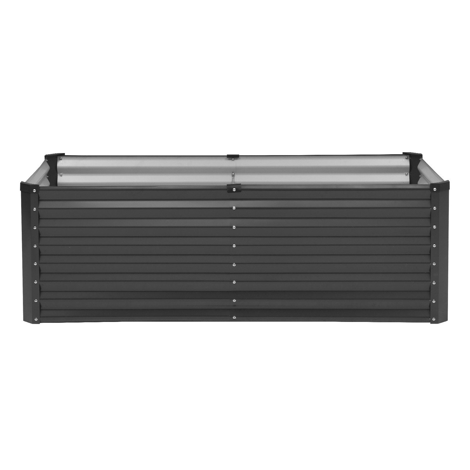 Metal Raised Garden Bed 6x3x2ft Outdoor Galvanized Planter Dark Gray