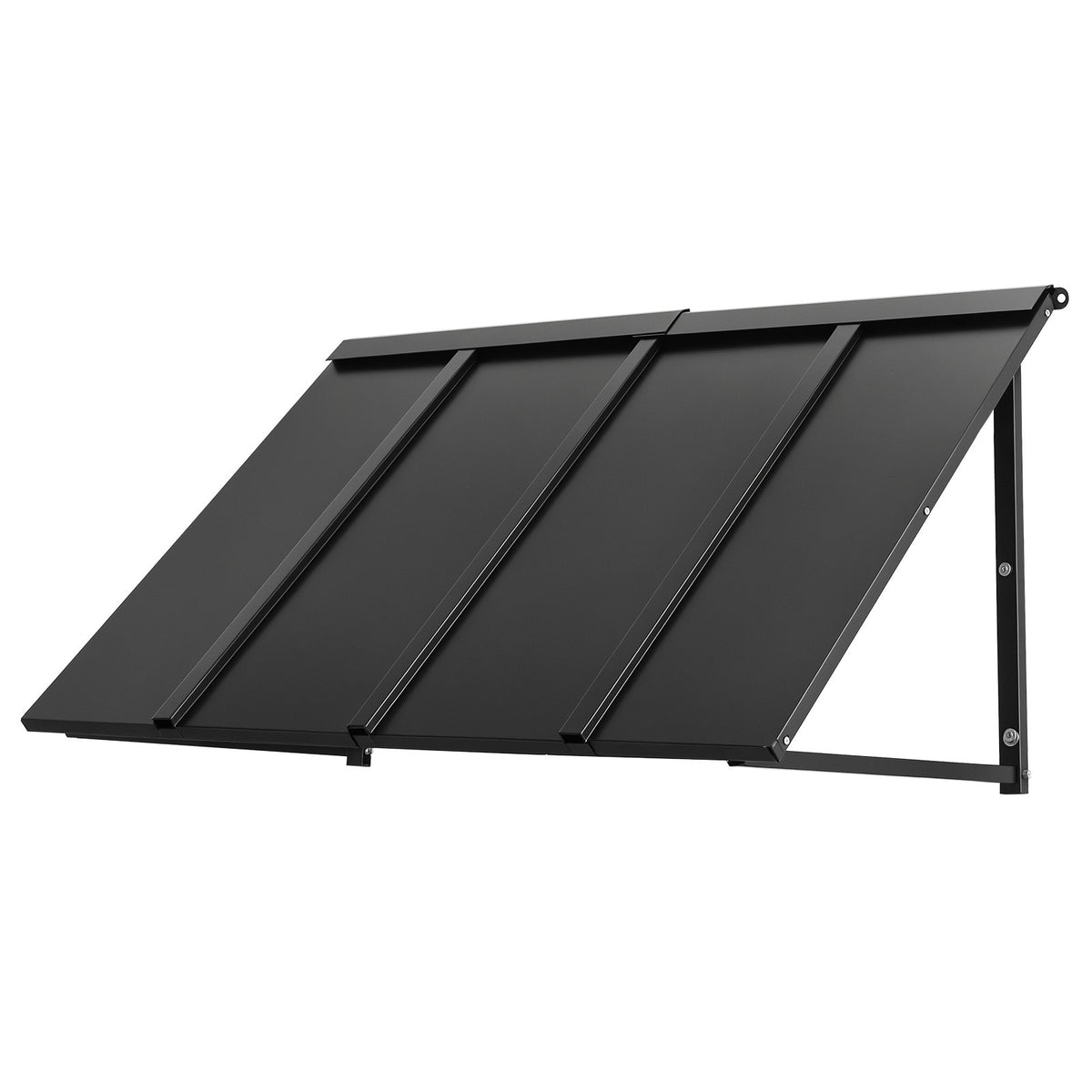 Fixed Metal Awning 44x24" Triangle Steel Frame Window Door Canopy Rain Sun Snow