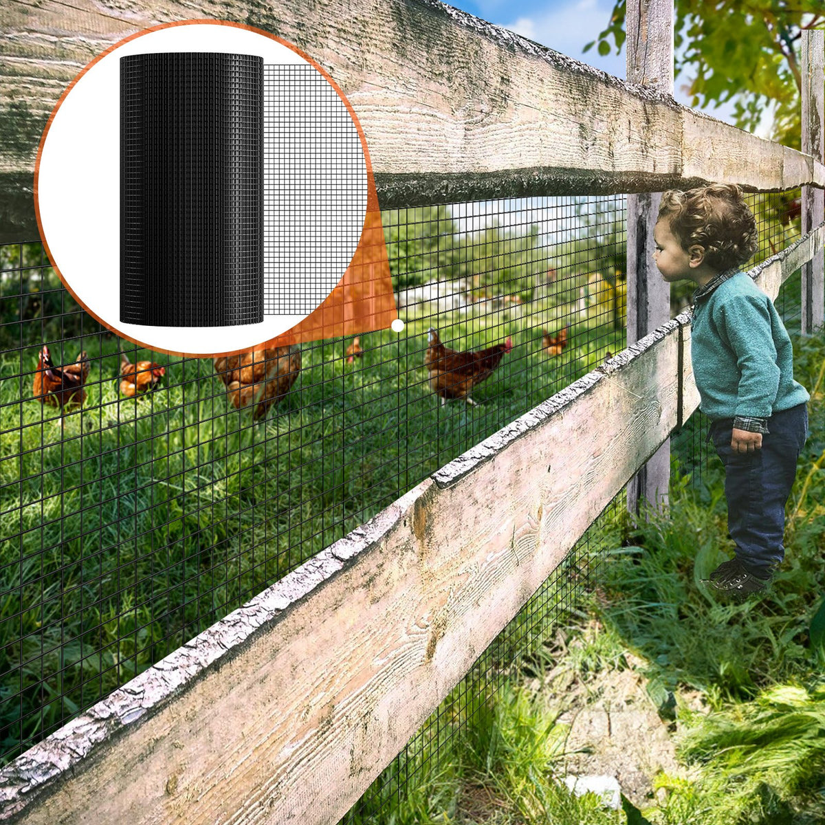 Hardware Cloth 24in x 100ft Galvanized 19 Gauge Vinyl Coated Wire Mesh Roll