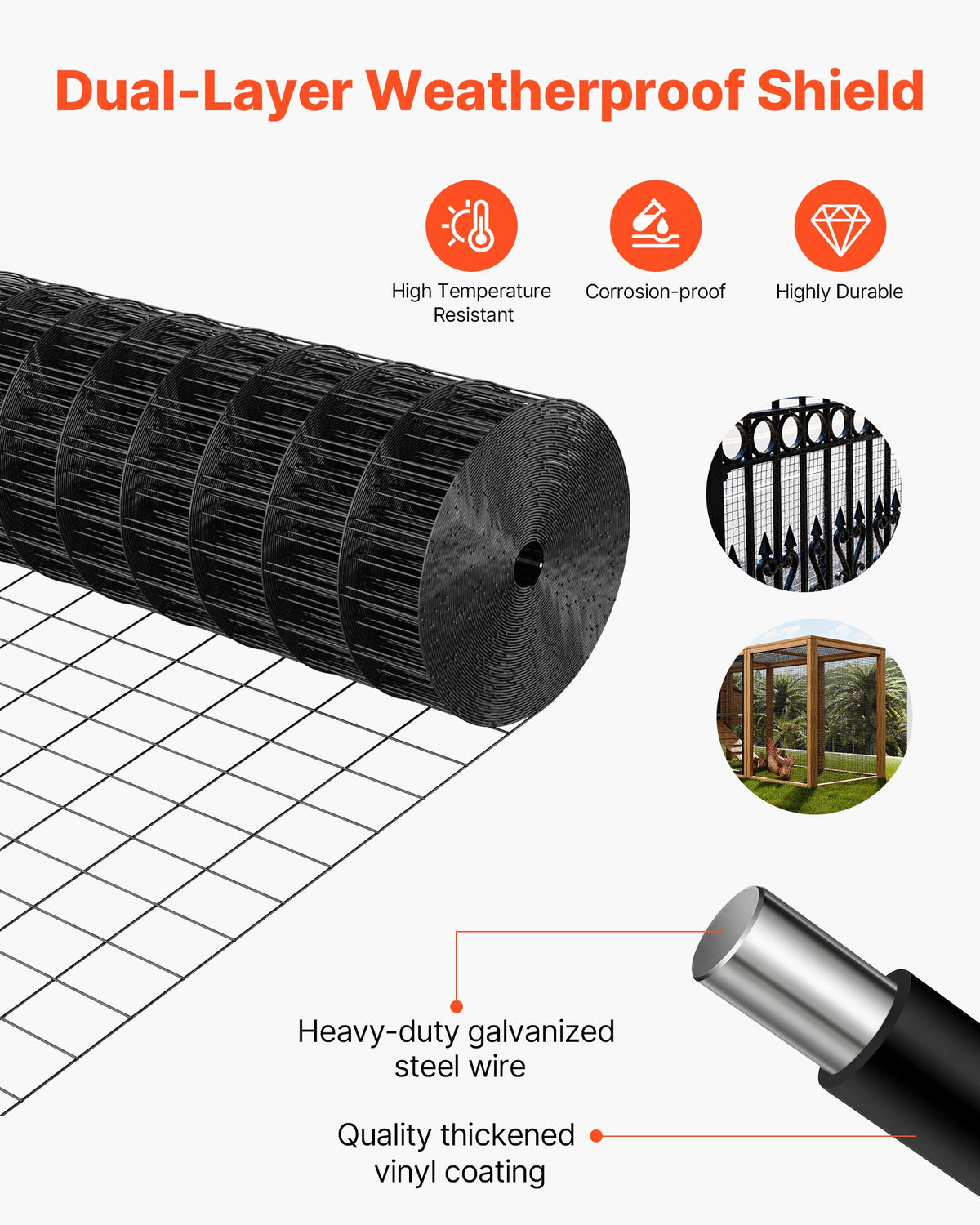 Hardware Cloth 61cm x 7.62m, 2 x 3 in Mesh, 16 Gauge Galvanized Wire Roll