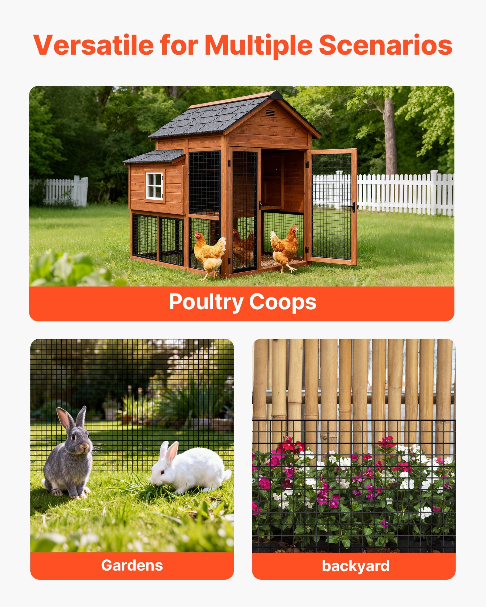 Hardware Cloth 1/2in 19G Galvanized Mesh 61cm x 15.2m vinyl chicken fence